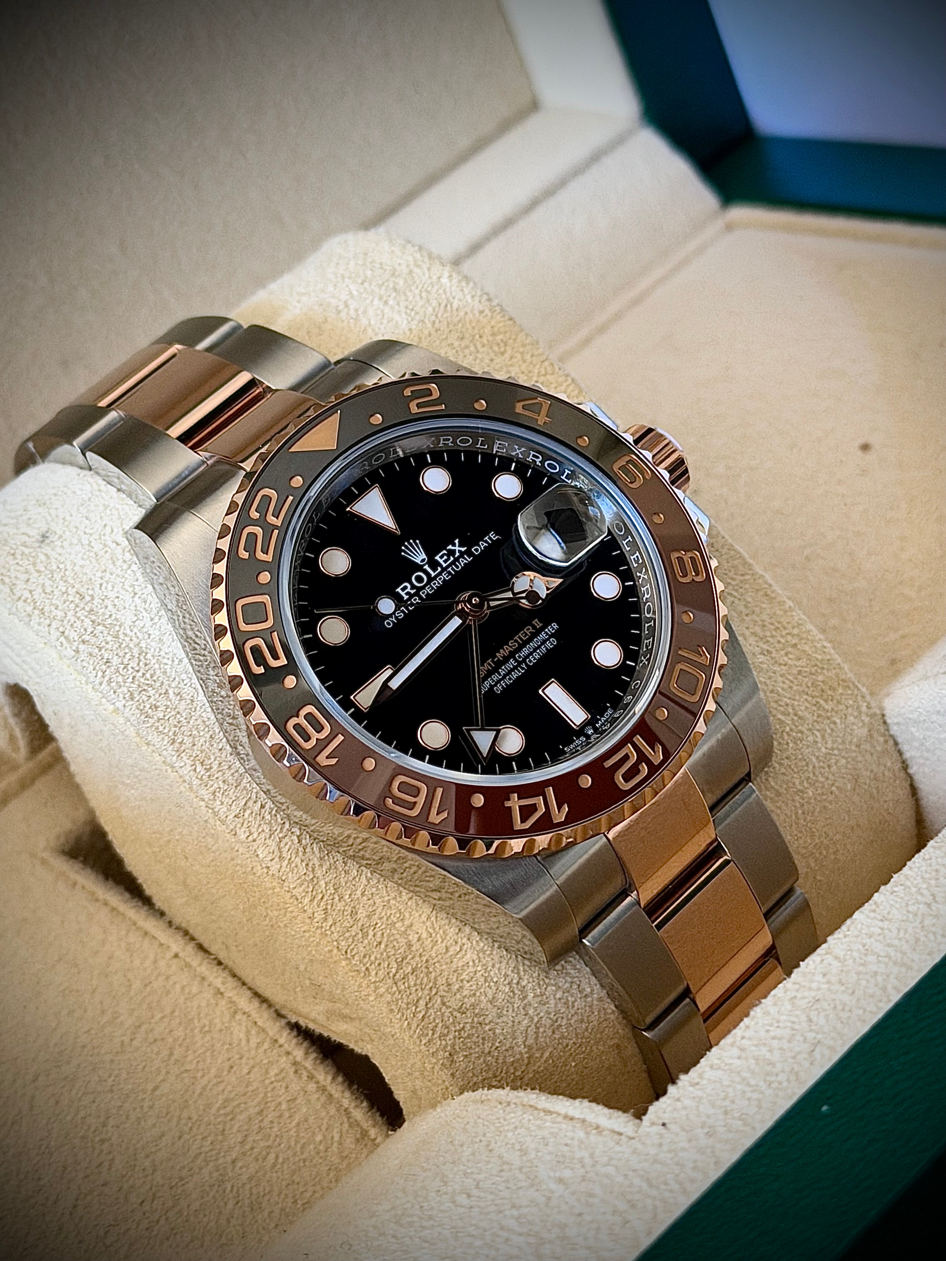 2018 ROLEX GMT MASTER II, ROOTBEER, 126711CHNR, FULL SET, INC GST