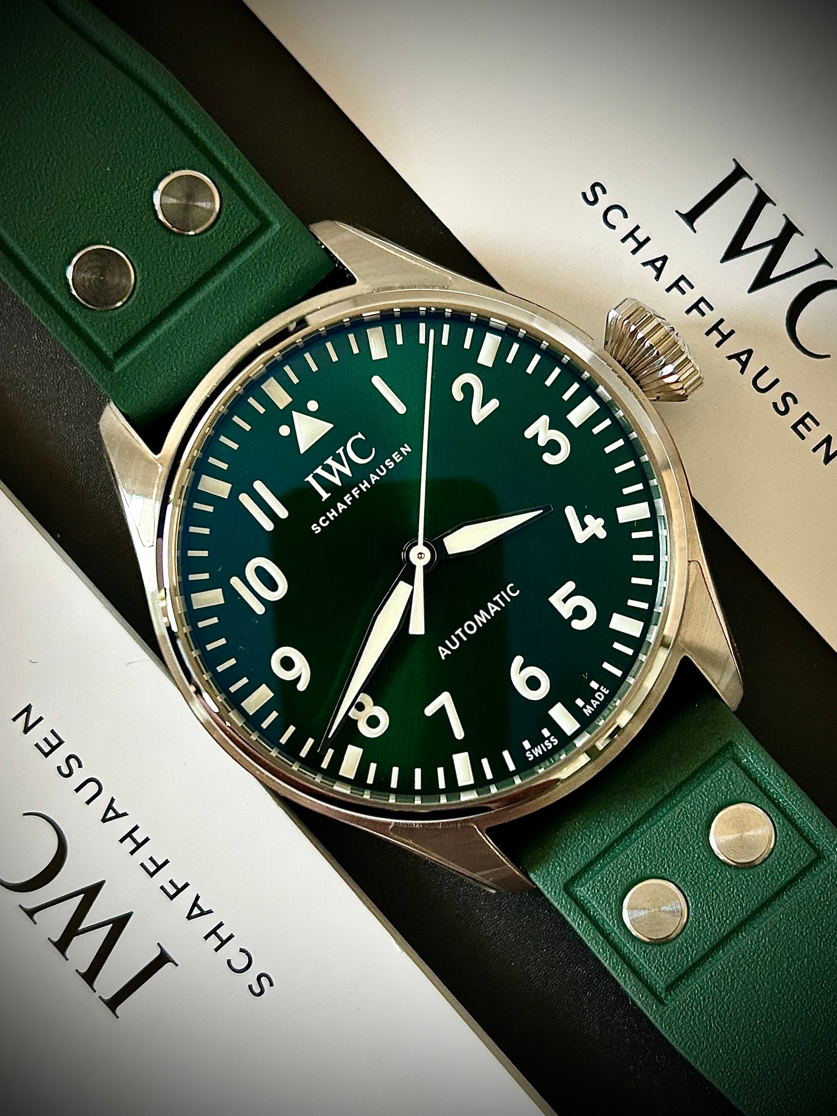 2022 IWC BIG PILOTS WATCH 43, GREEN DIAL, IW329306, FULL SET, INC GST