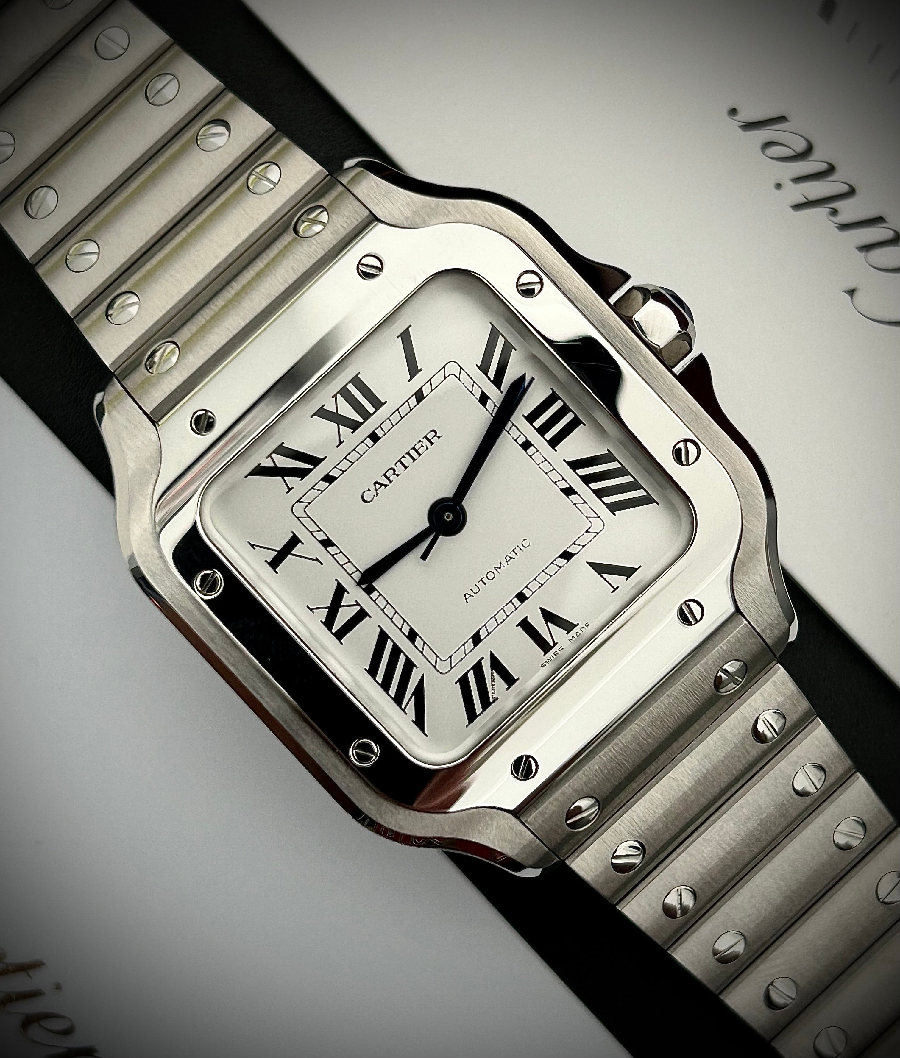 2024 CARTIER SANTOS DE CARTIER MEDIUM, WSSA0029, FULL SET, INC GST