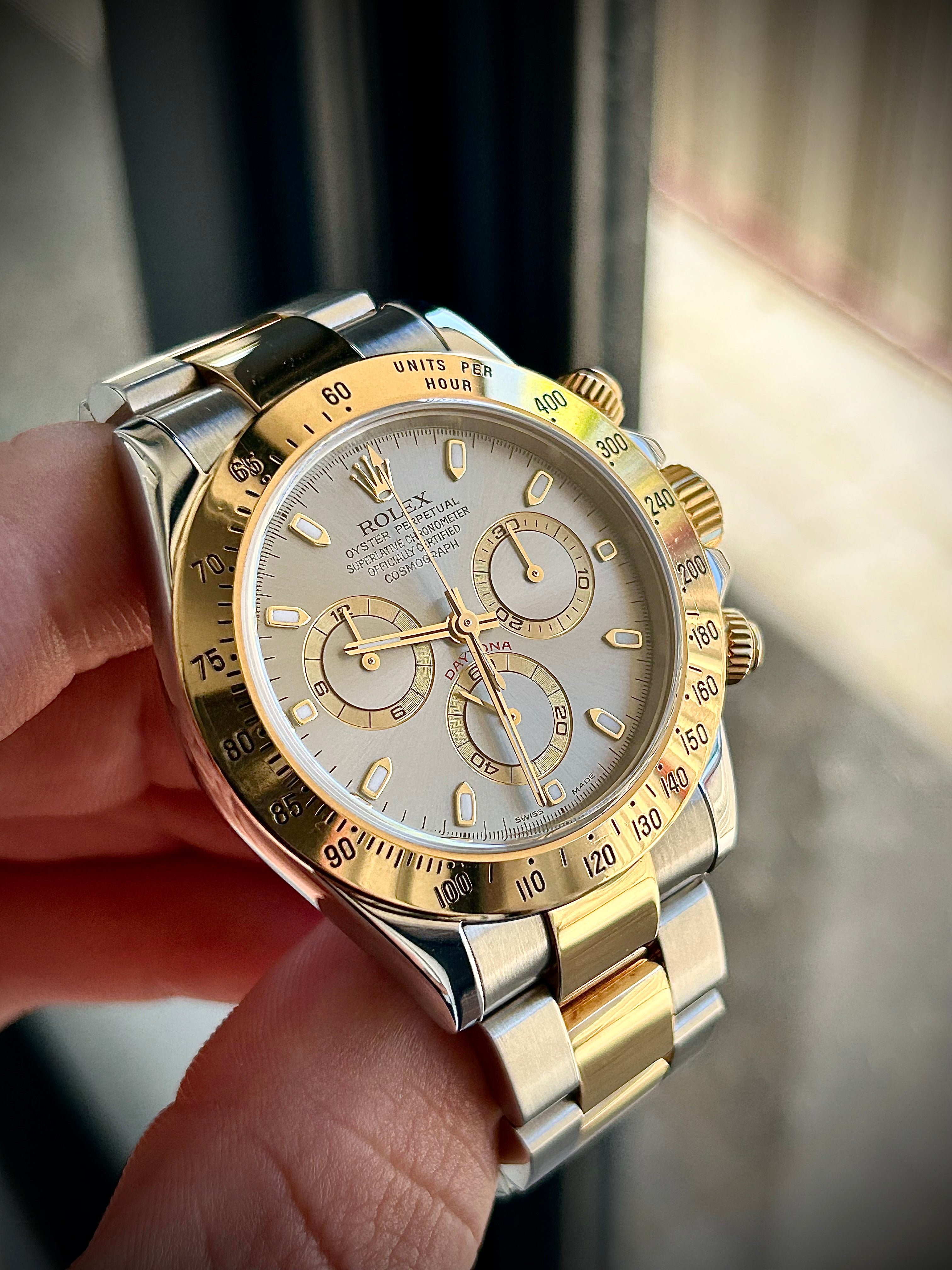 2004 ROLEX COSMOGRAPH DAYTONA, SLATE DIAL, 116523, FULL SET, INC GST