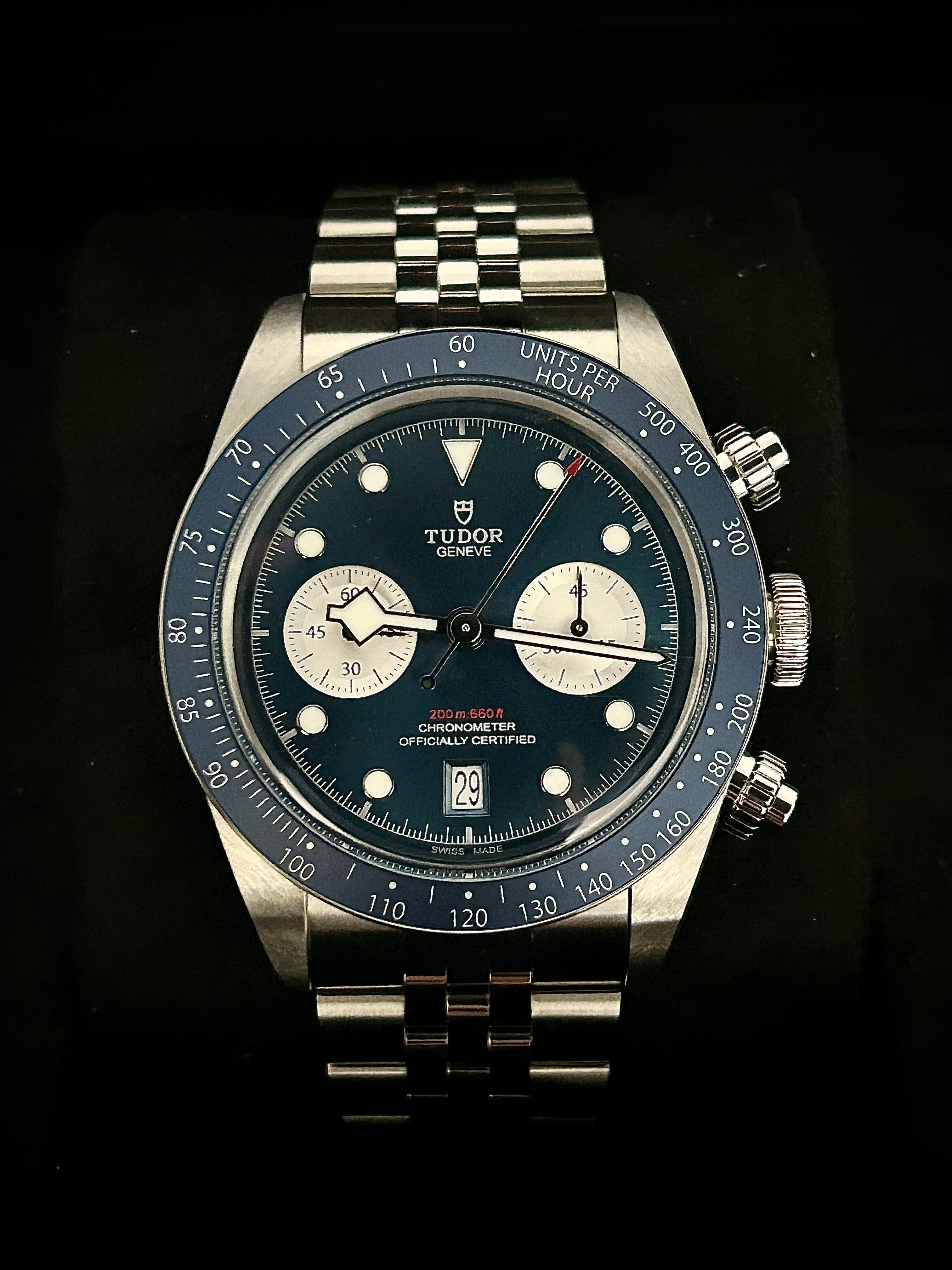 2024 TUDOR BLACK CHRONO BLUE BOUTIQUE EDITION, FULL SET, INC GST