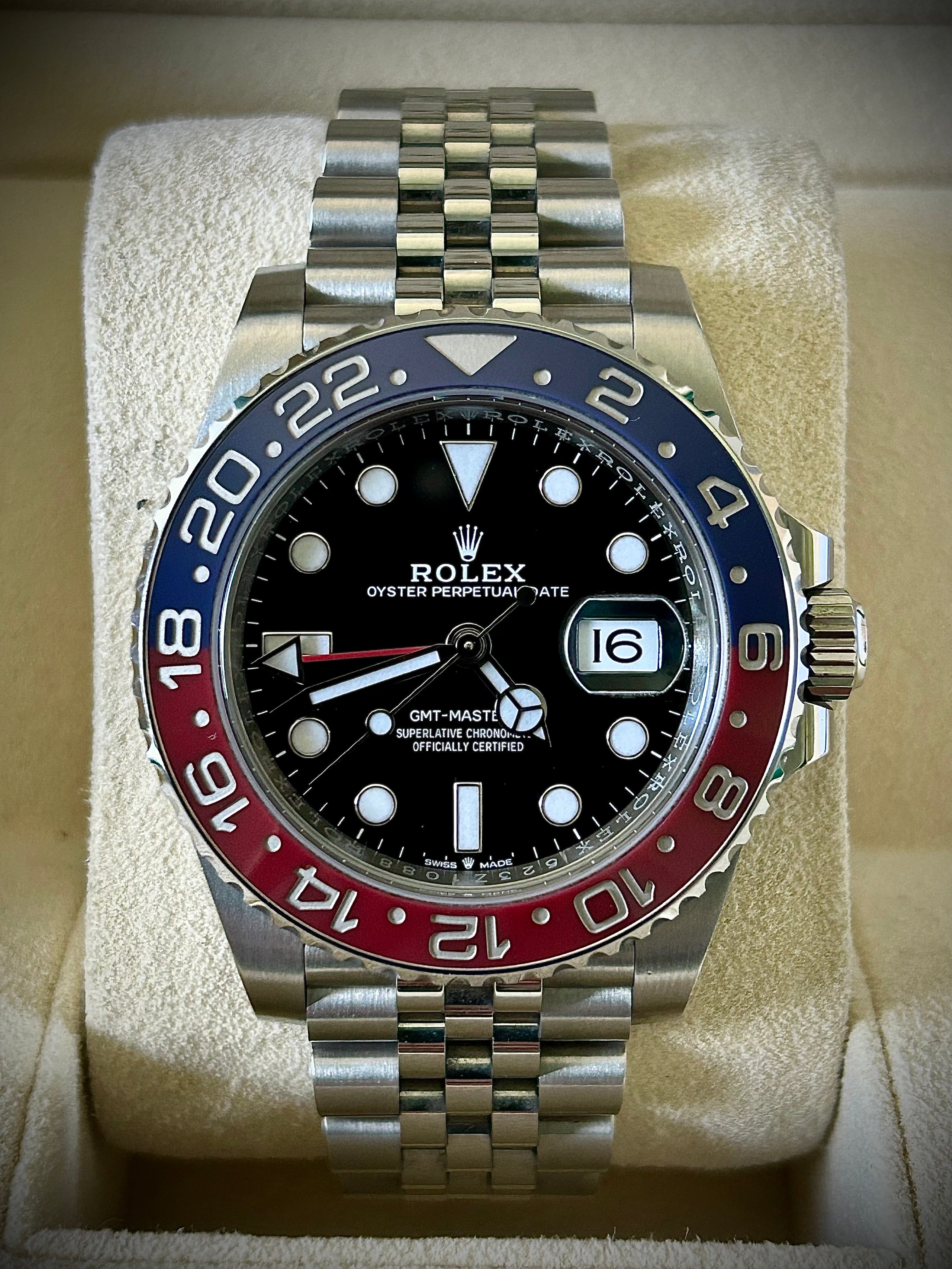 2020 ROLEX GMT MASTER II, PEPSI, 126710BLRO, FULL SET, INC GST