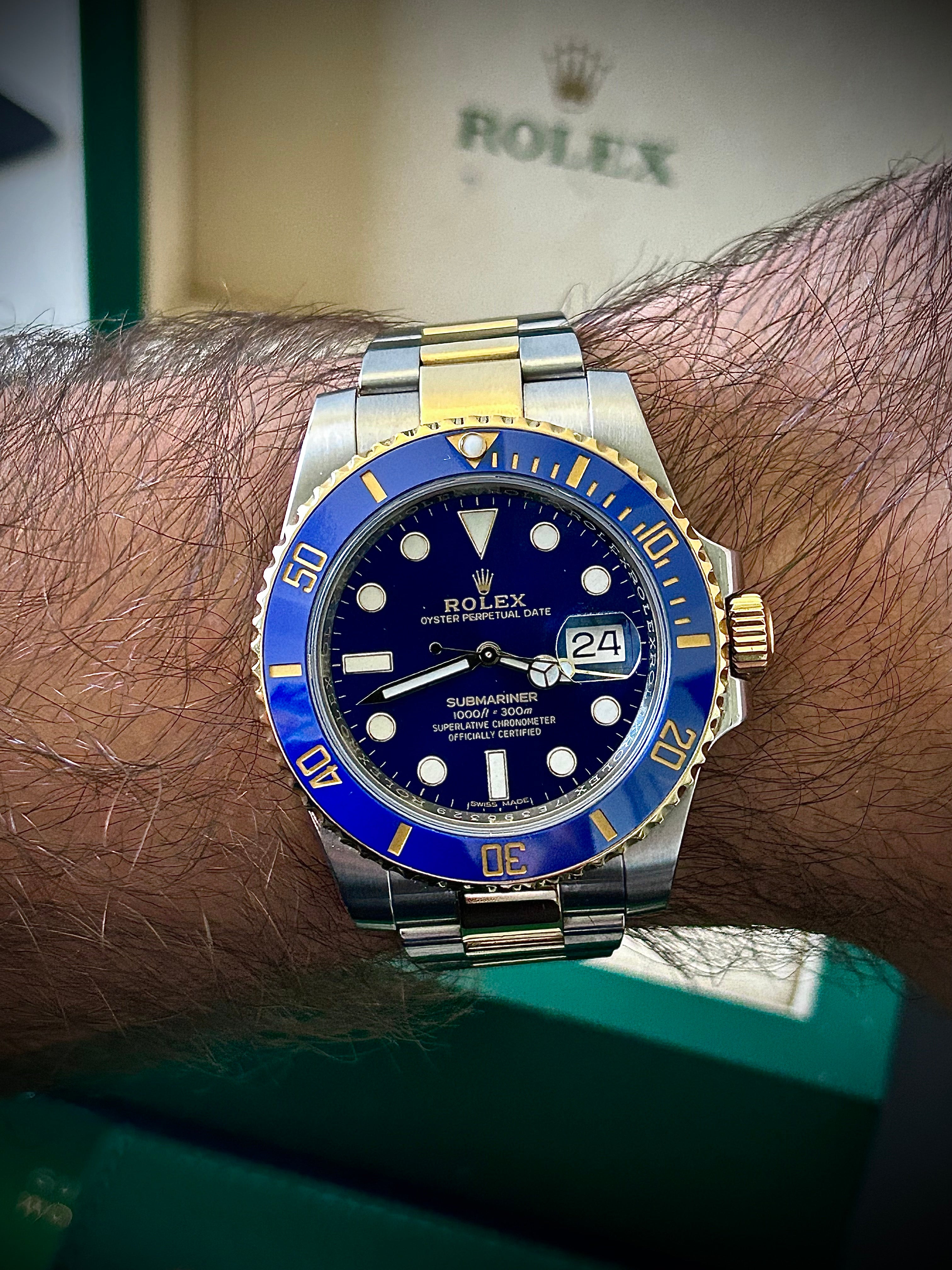 2018 ROLEX SUBMARINER BLUESY 116613LB, FULL SET, INC GST