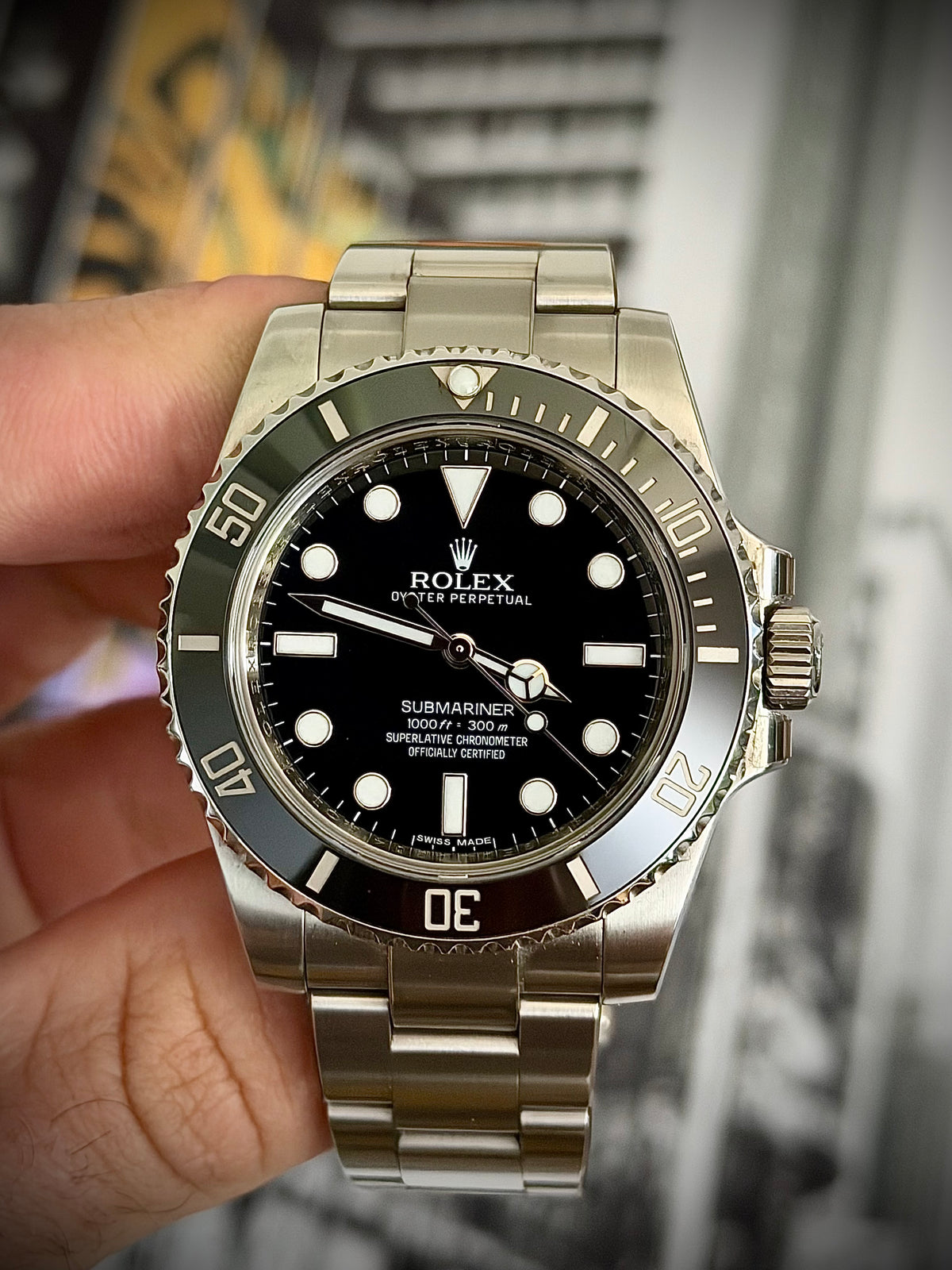 2013 ROLEX SUBMARINER, 114060, NO DATE, BOX & PAPERS, EXCELLENT CONDITION, INC GST