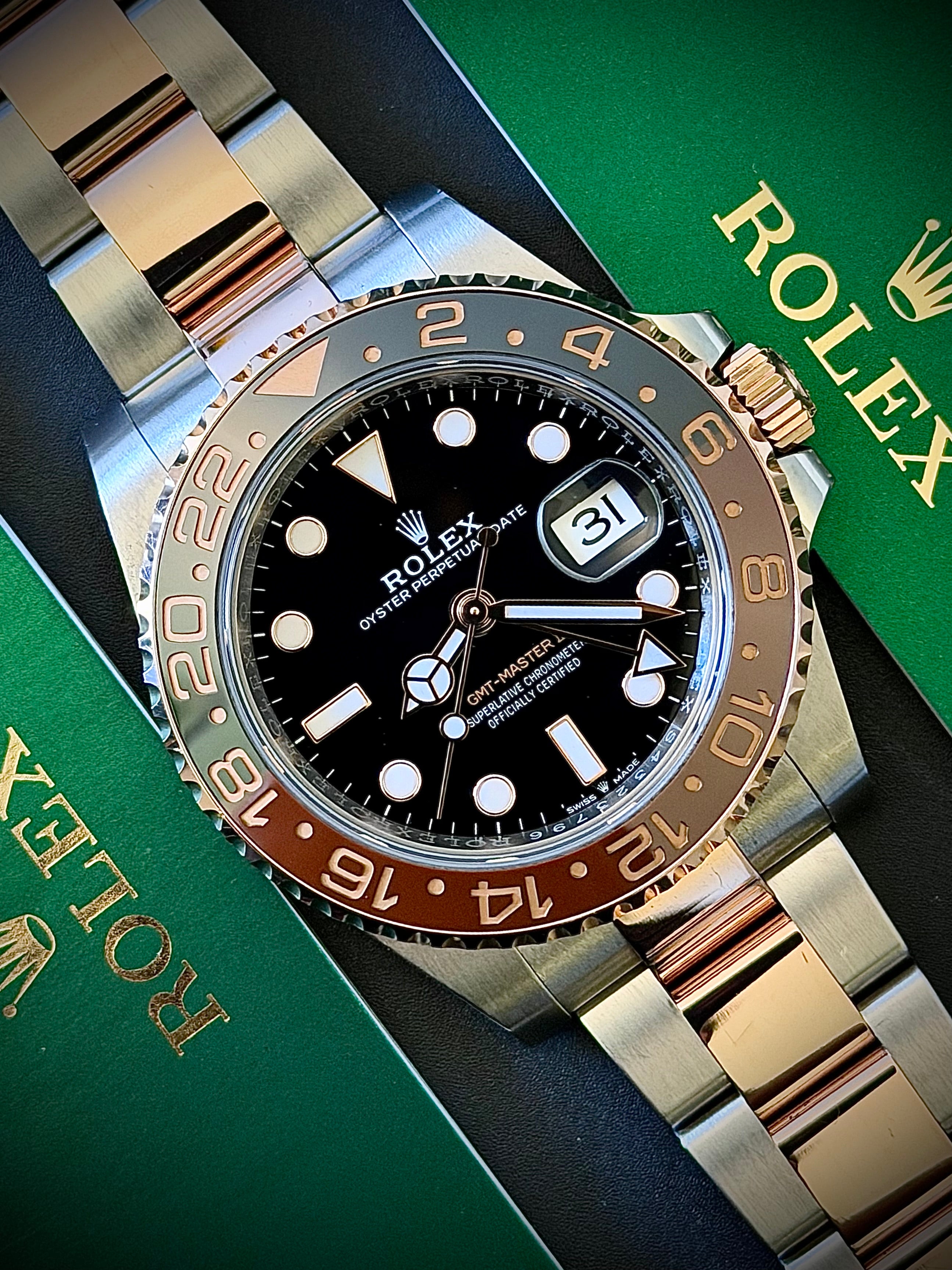 2018 ROLEX GMT MASTER II, ROOTBEER, 126711CHNR, FULL SET, INC GST