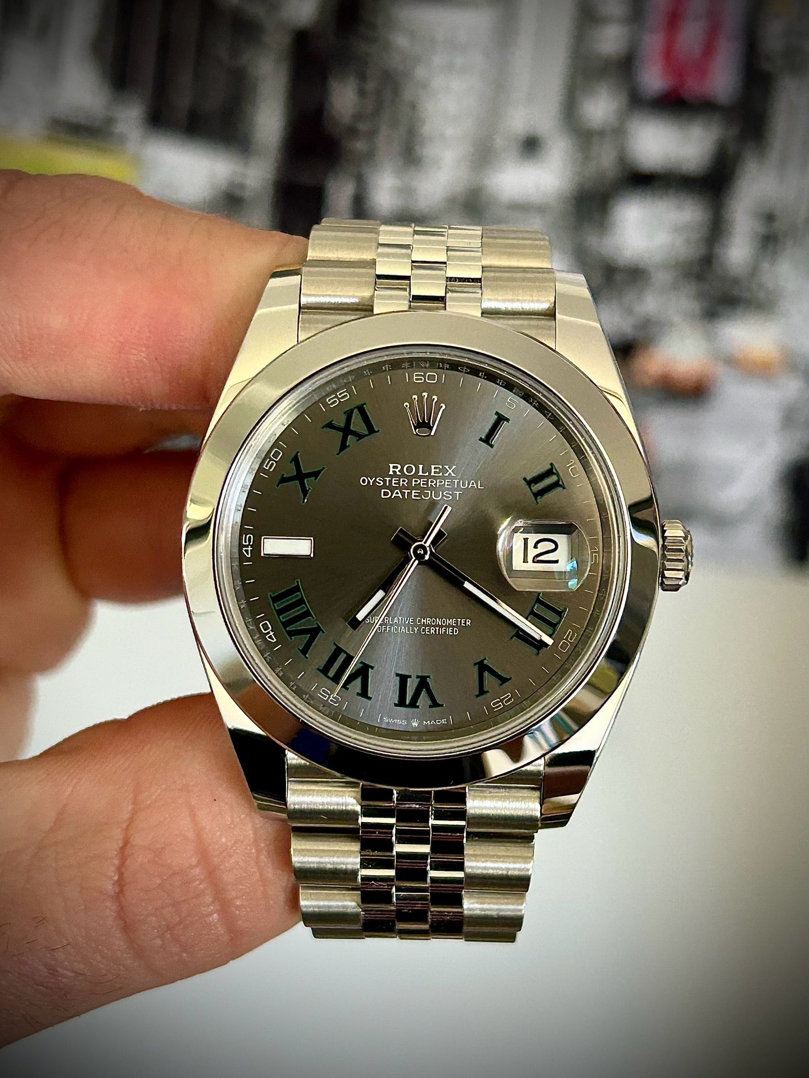 2024 ROLEX DATEJUST 41 WIMBLEDON, 126300, FULL SET, INC GST