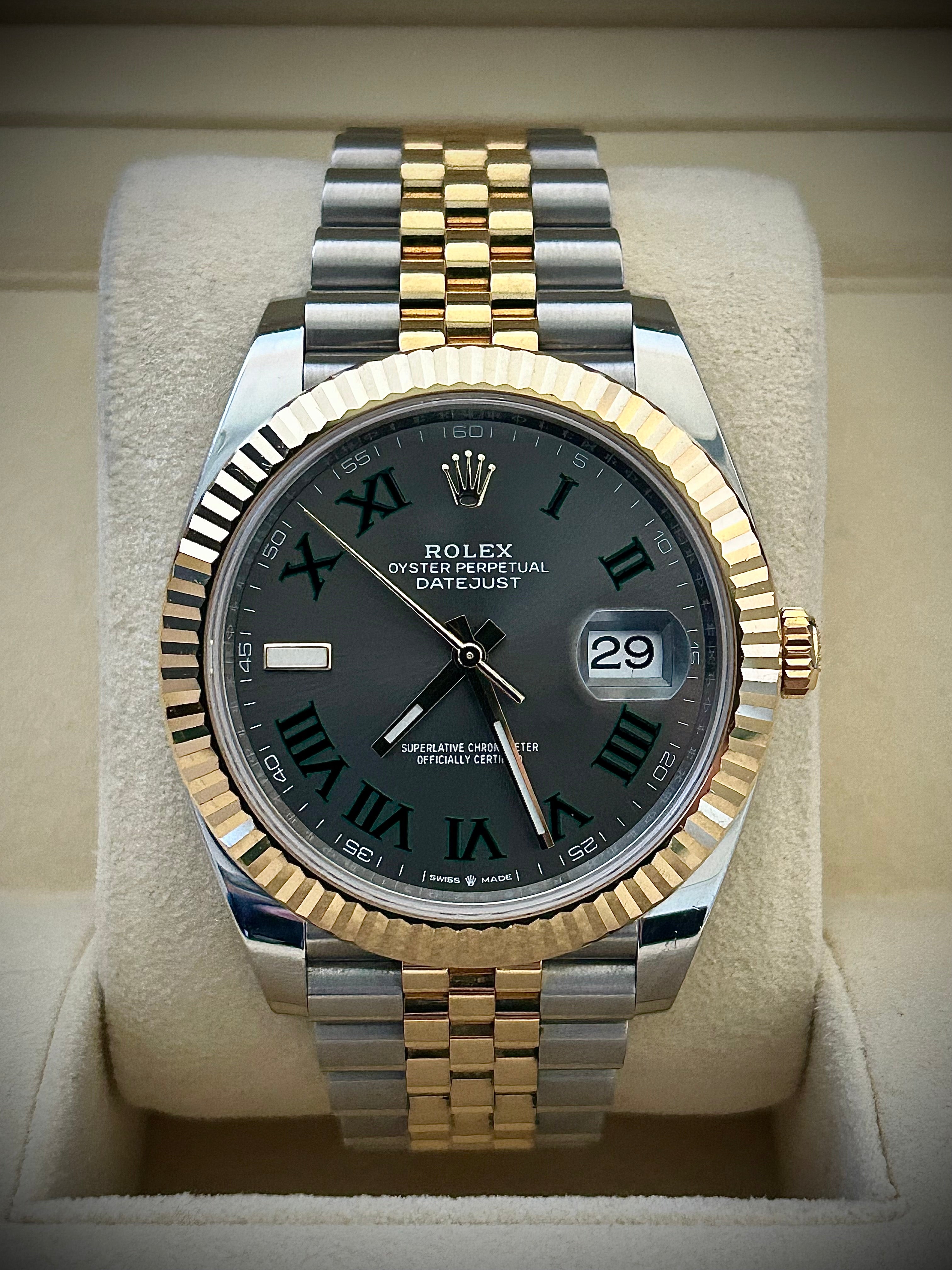 2023 ROLEX DATEJUST 41, WIMBLEDON DIAL, 126333, FULL SET, INC GST
