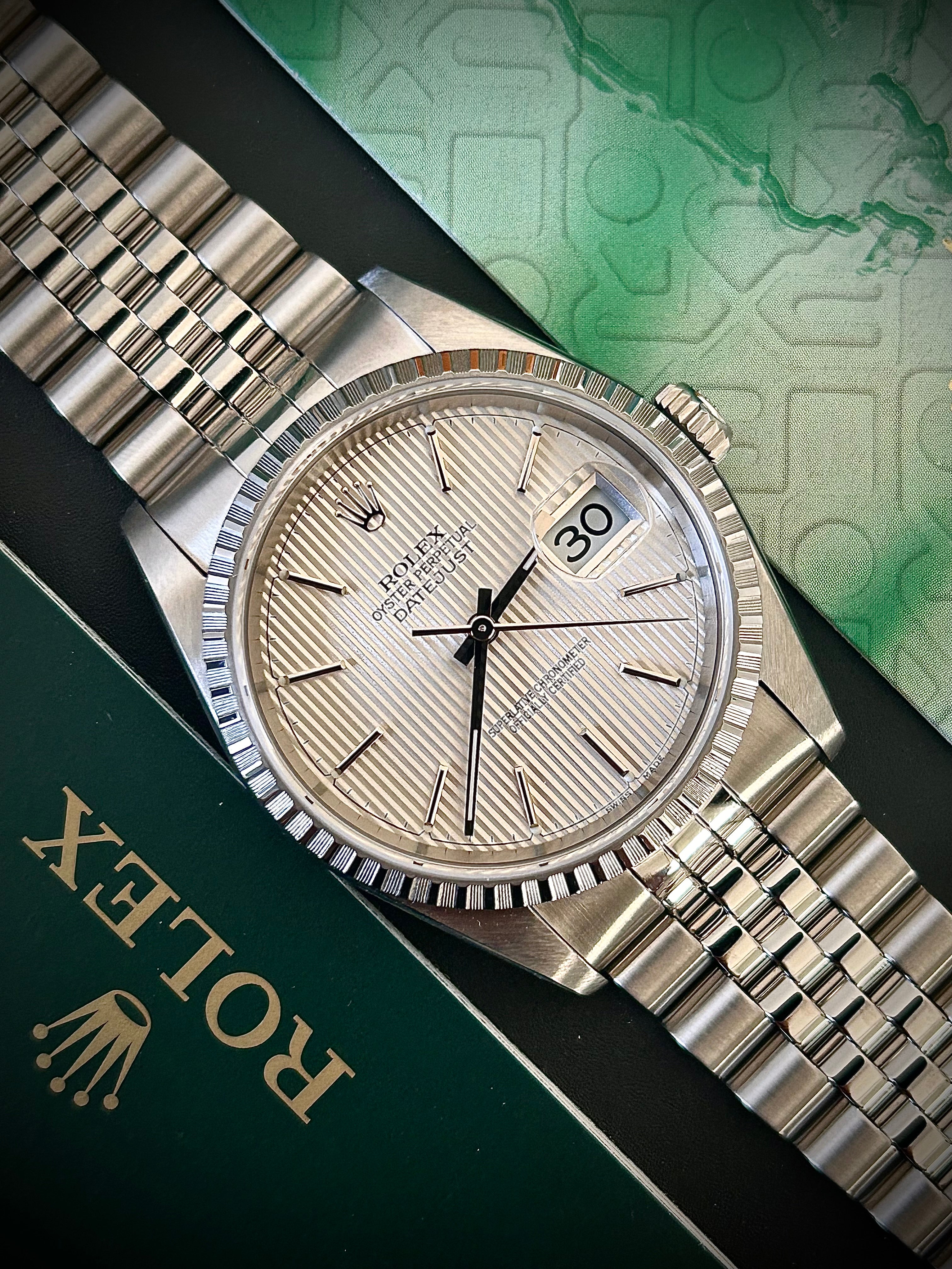 2004 ROLEX DATEJUST 36, 16220, FULL SET, 2X RSC SERVICE, INC GST