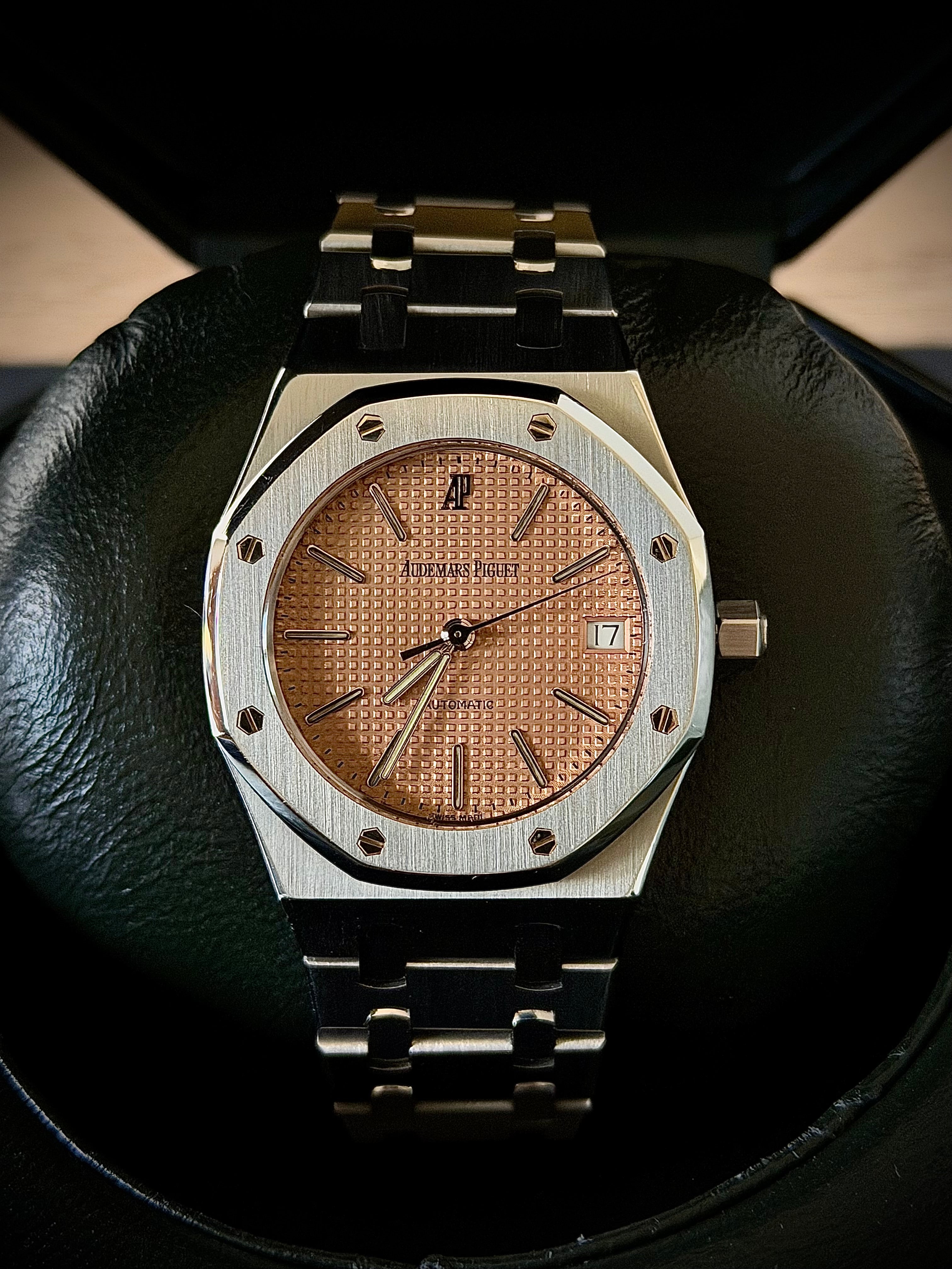 1999 AUDEMARS PIGUET ROYAL OAK 14790ST 36MM SALMON DIAL, FULL SET, INC GST