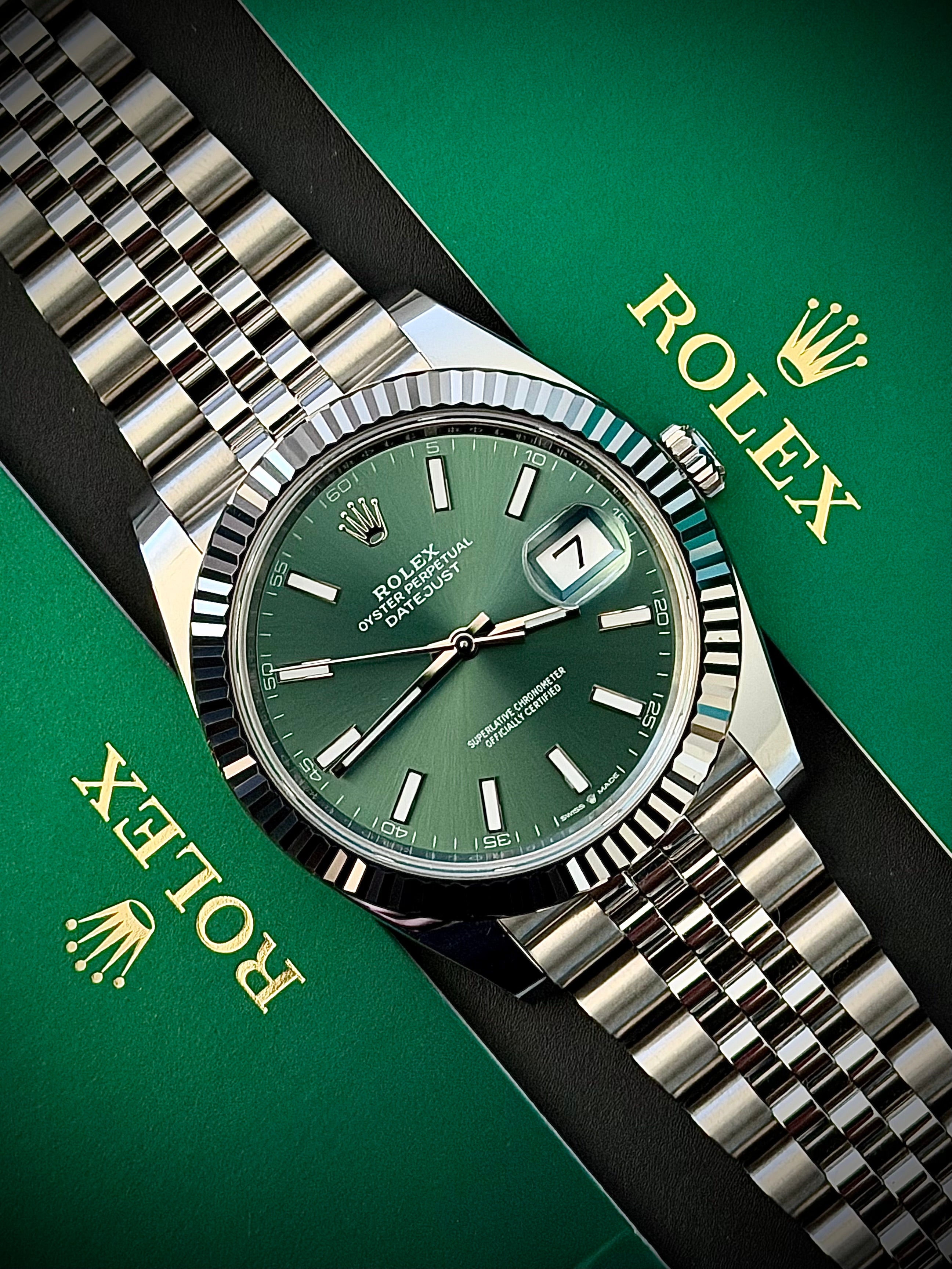 2025 ROLEX DATEJUST 41, MINT GREEN, 126334, FULL SET, INC GST