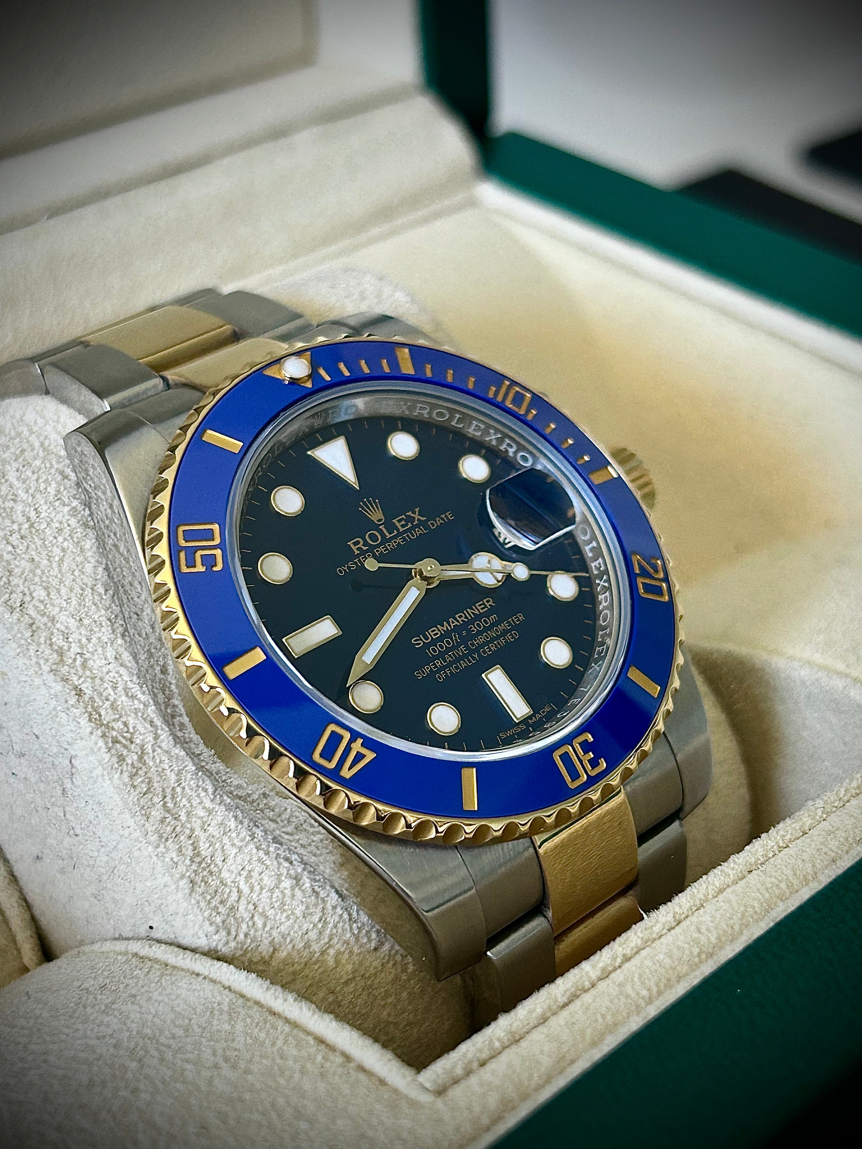 2018 ROLEX SUBMARINER BLUESY 116613LB, FULL SET, INC GST