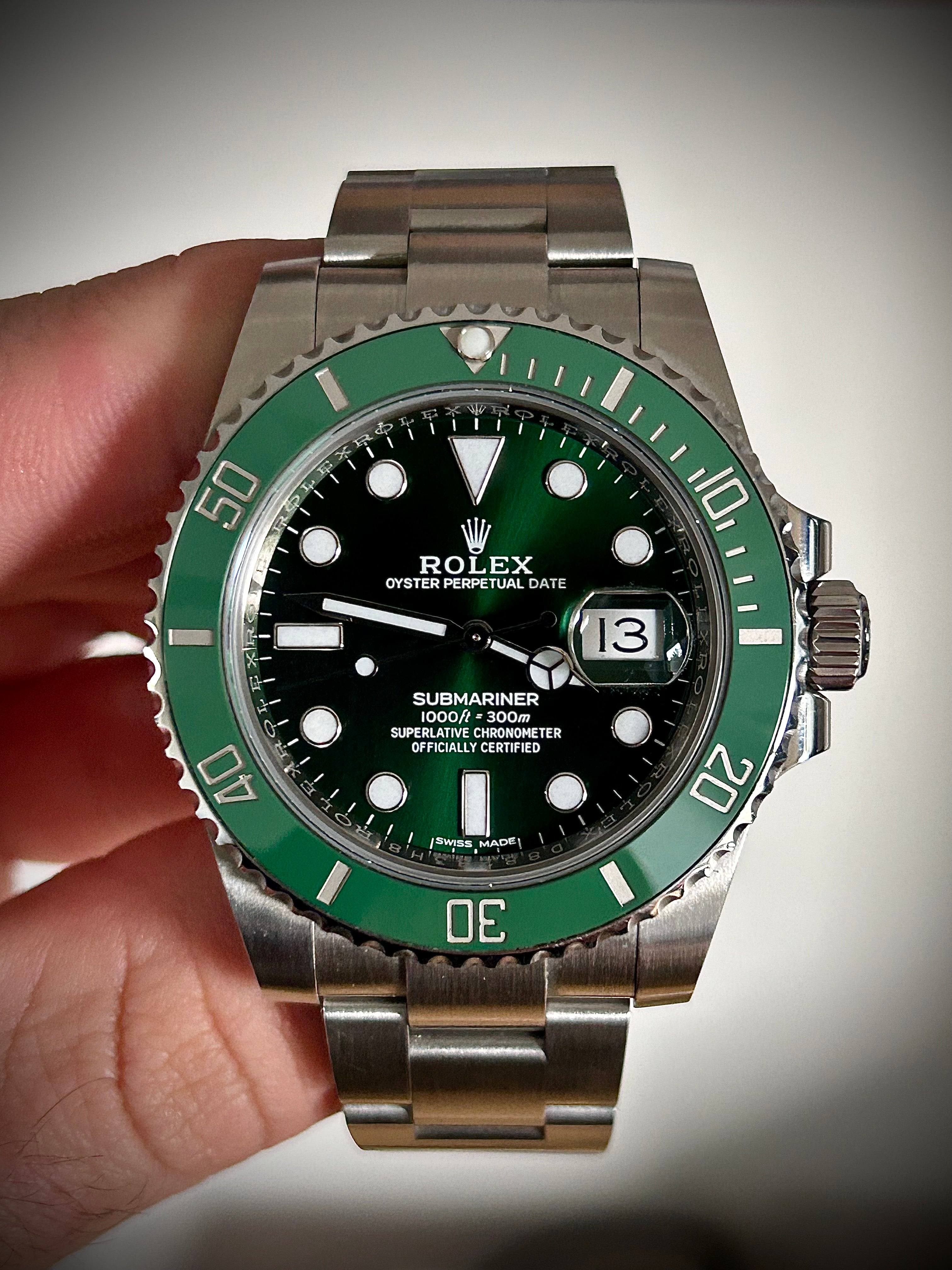 2018 ROLEX SUBMARINER DATE 116610LV, HULK, FULL SET, INC GST