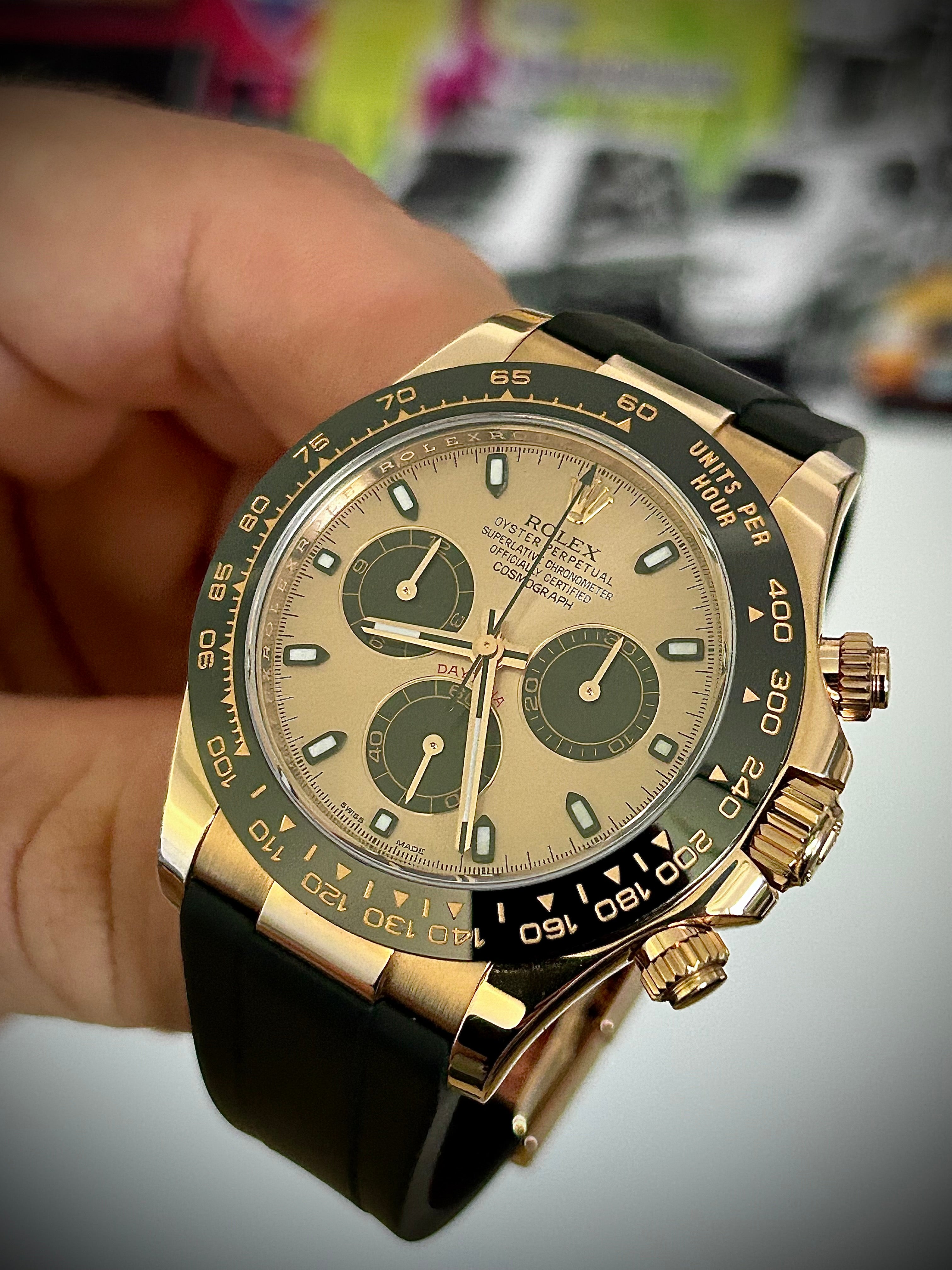 2018 ROLEX DAYTONA 116515LN, “PINK” DIAL, FULL SET, INC GST