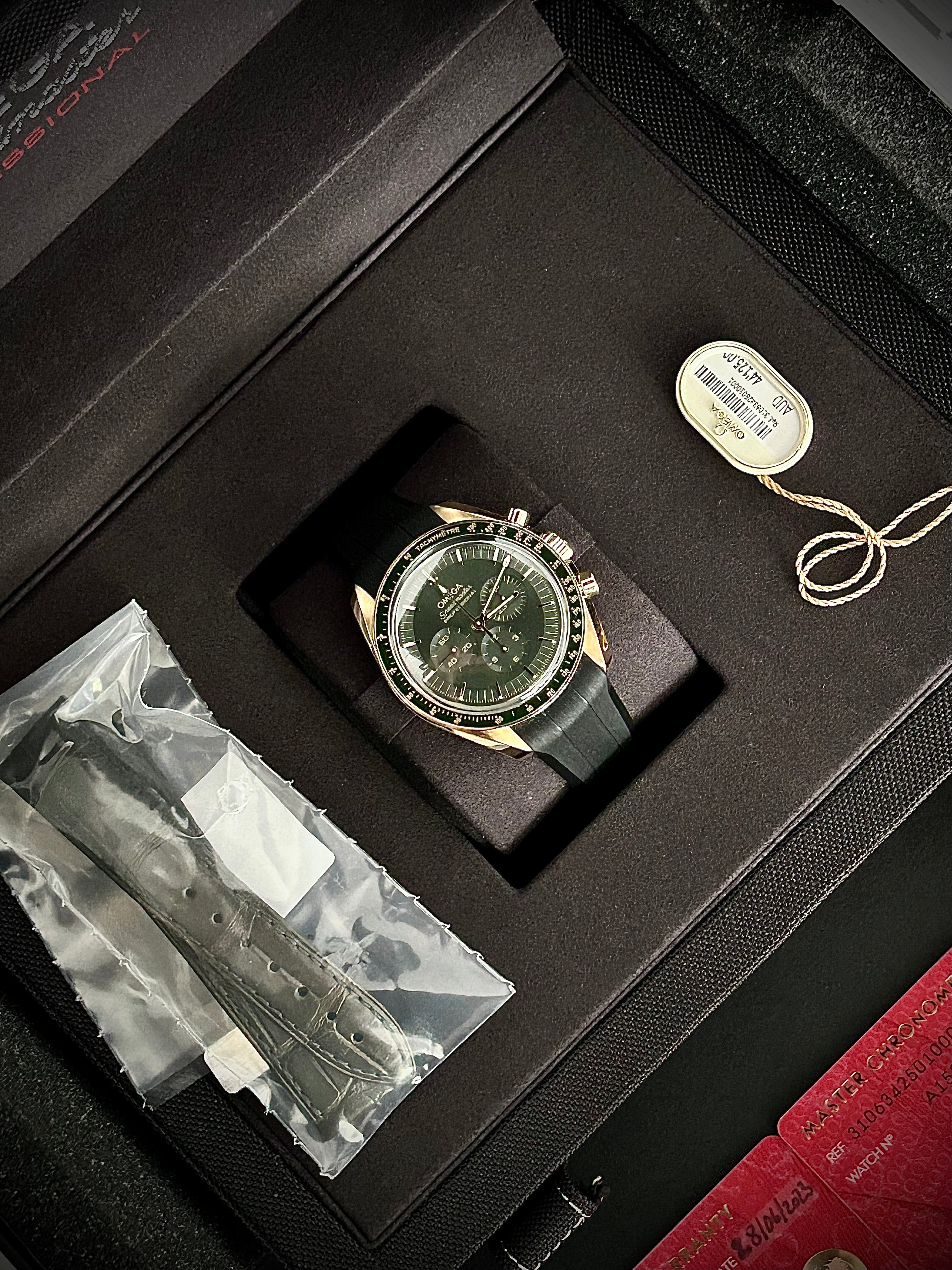 2023 OMEGA SPEEDMASTER MOONSHINE GOLD, FULL SET, INC GST