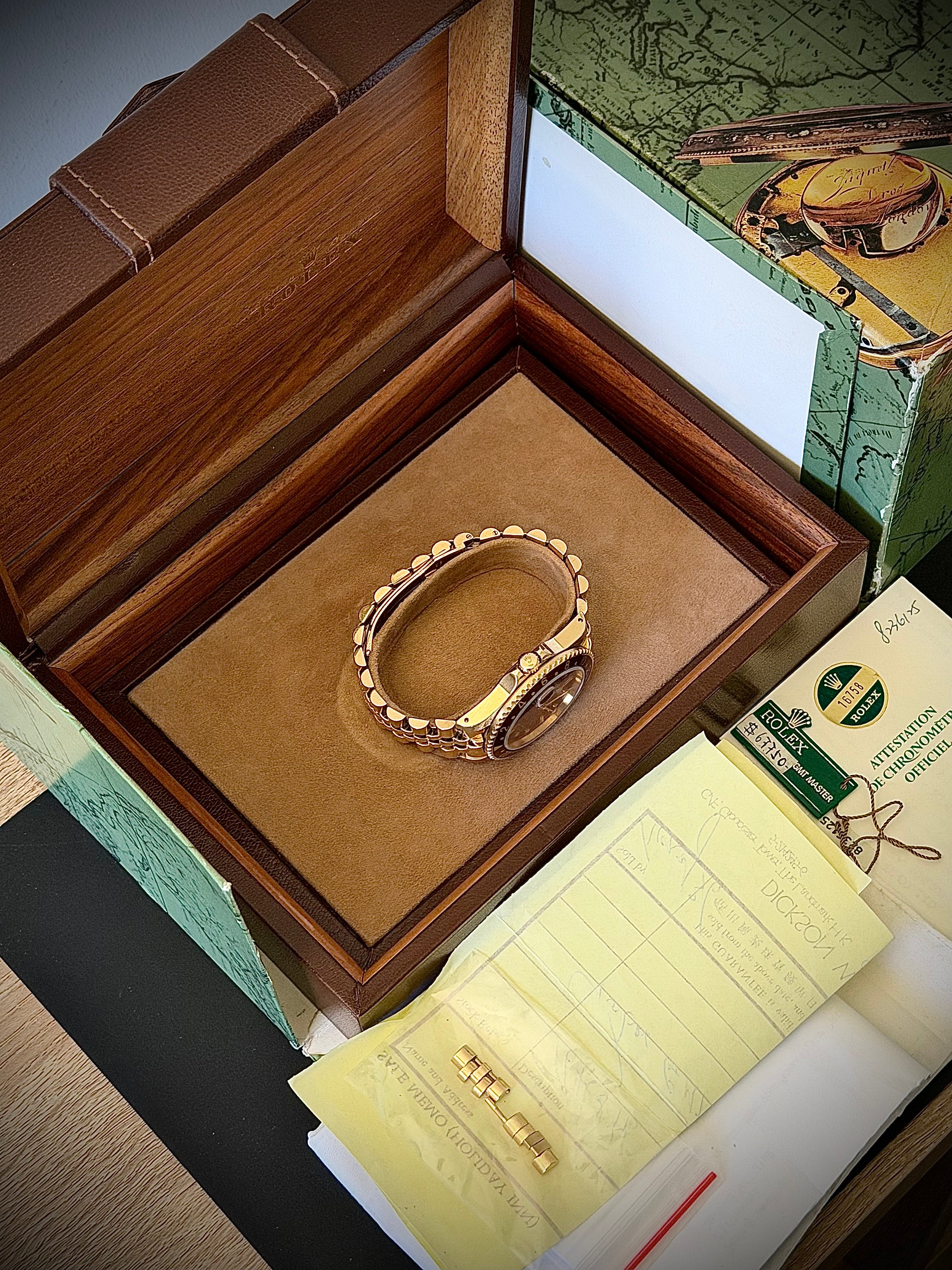 1987 ROLEX GMT-MASTER, 16758, TROPICAL BROWN “LAVA” NIPPLE DIAL, ONE-OWNER FULL SET, INC GST