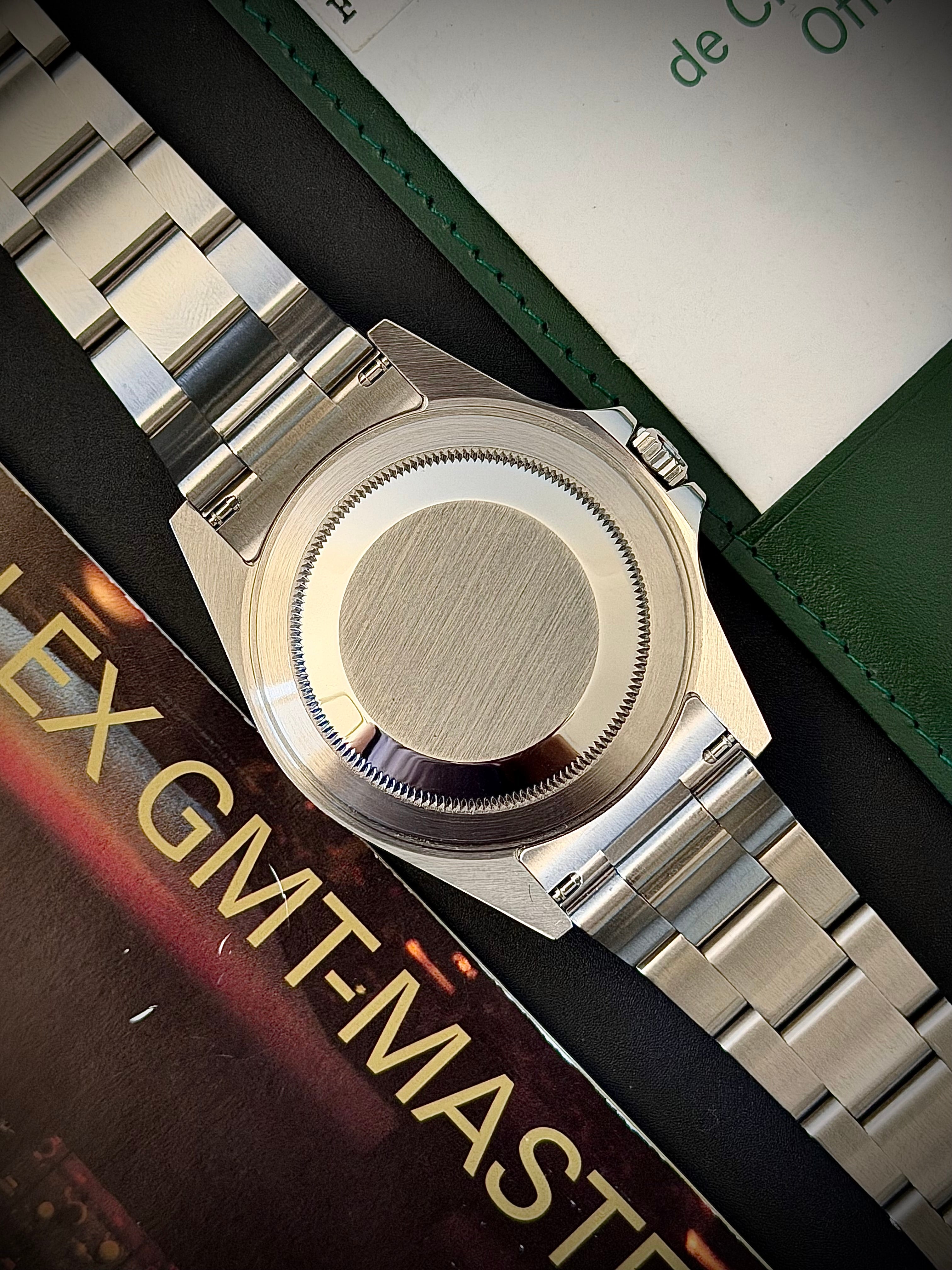 2005 ROLEX GMT-MASTER II “COKE”, NO HOLES, SEL, 16710, FULL SET, INC GST