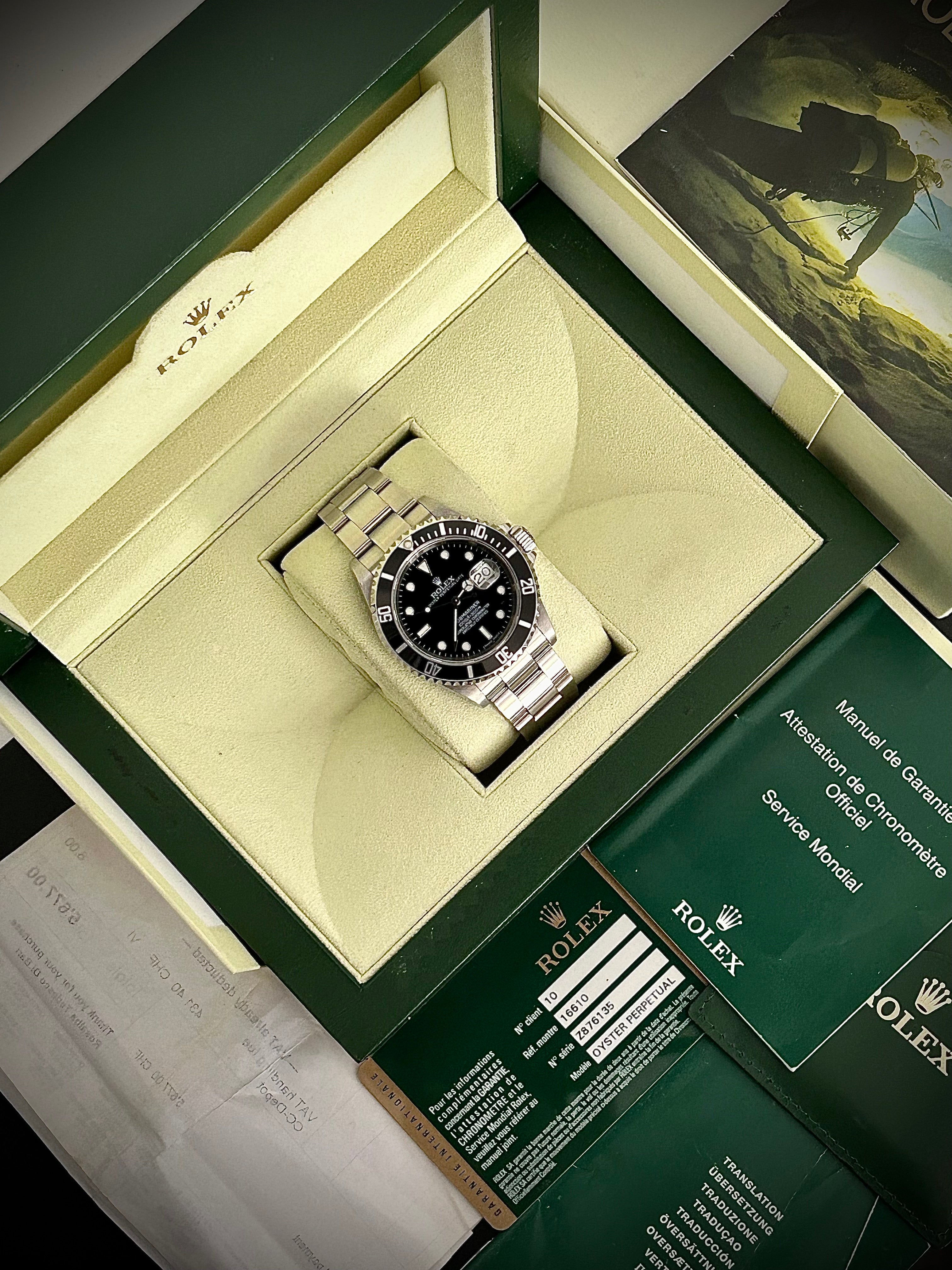 2007 ROLEX SUBMARINER DATE, NO HOLES, 16610, FULL SET, INC GST