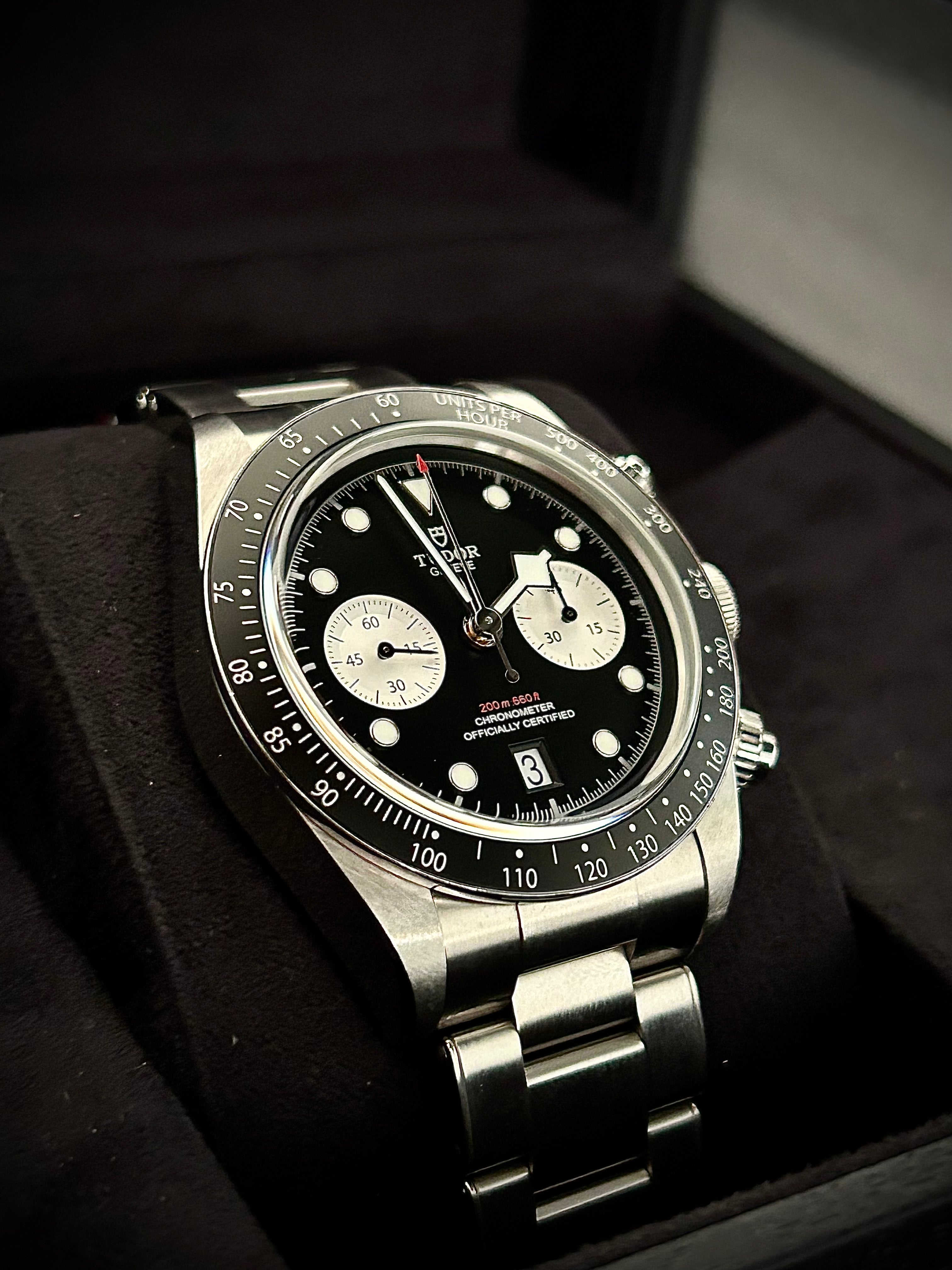 2023 TUDOR BLACK CHRONO “REVERSE PANDA”, FULL SET, INC GST