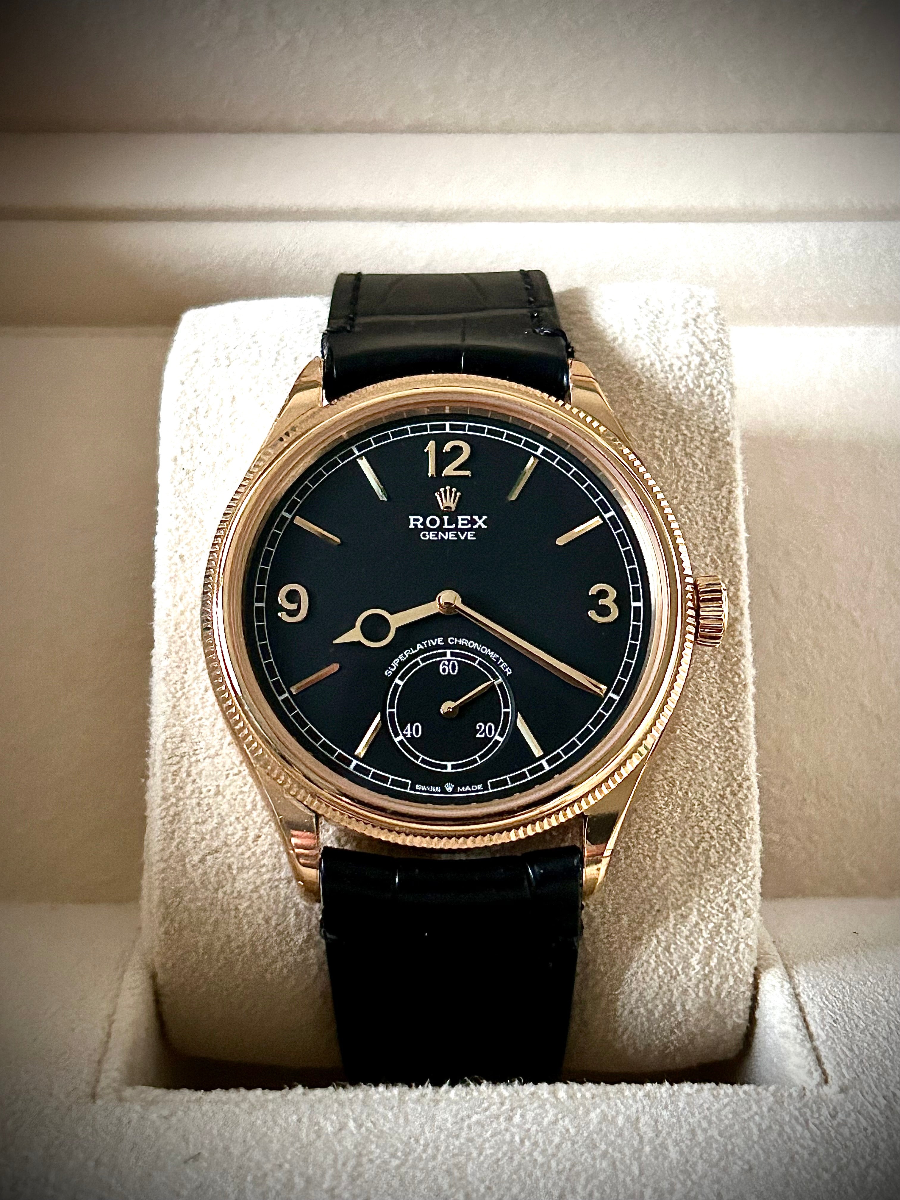 2024 ROLEX PERPETUAL 1908, 52508, YELLOW GOLD, MATTE BLACK DIAL, FULL SET, BRAND NEW, INC GST