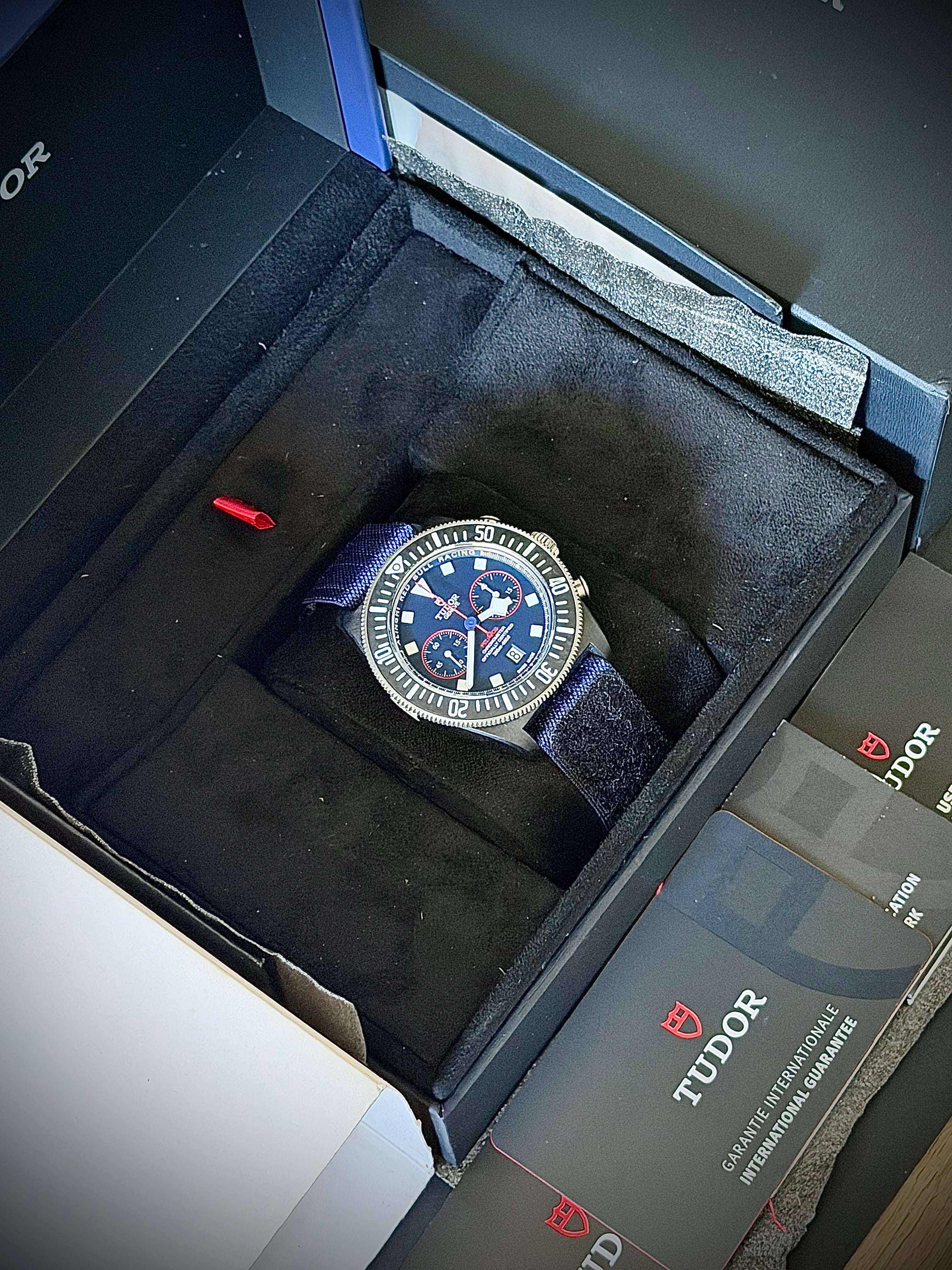 2025 TUDOR PELAGOS FXD CHRONO RED BULL RACING, FULL SET, INC GST