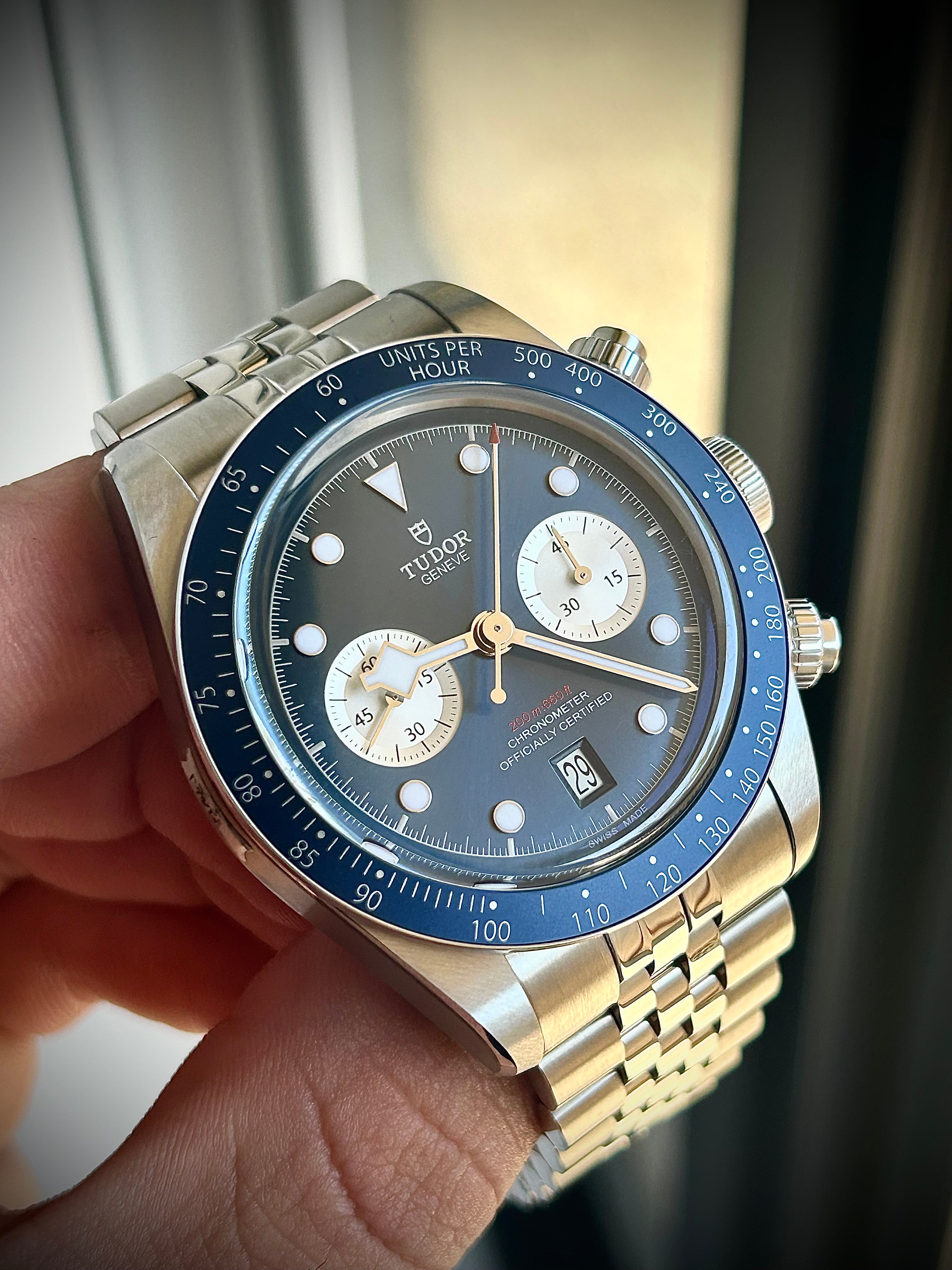 2024 TUDOR BLACK CHRONO BLUE BOUTIQUE EDITION, FULL SET, INC GST