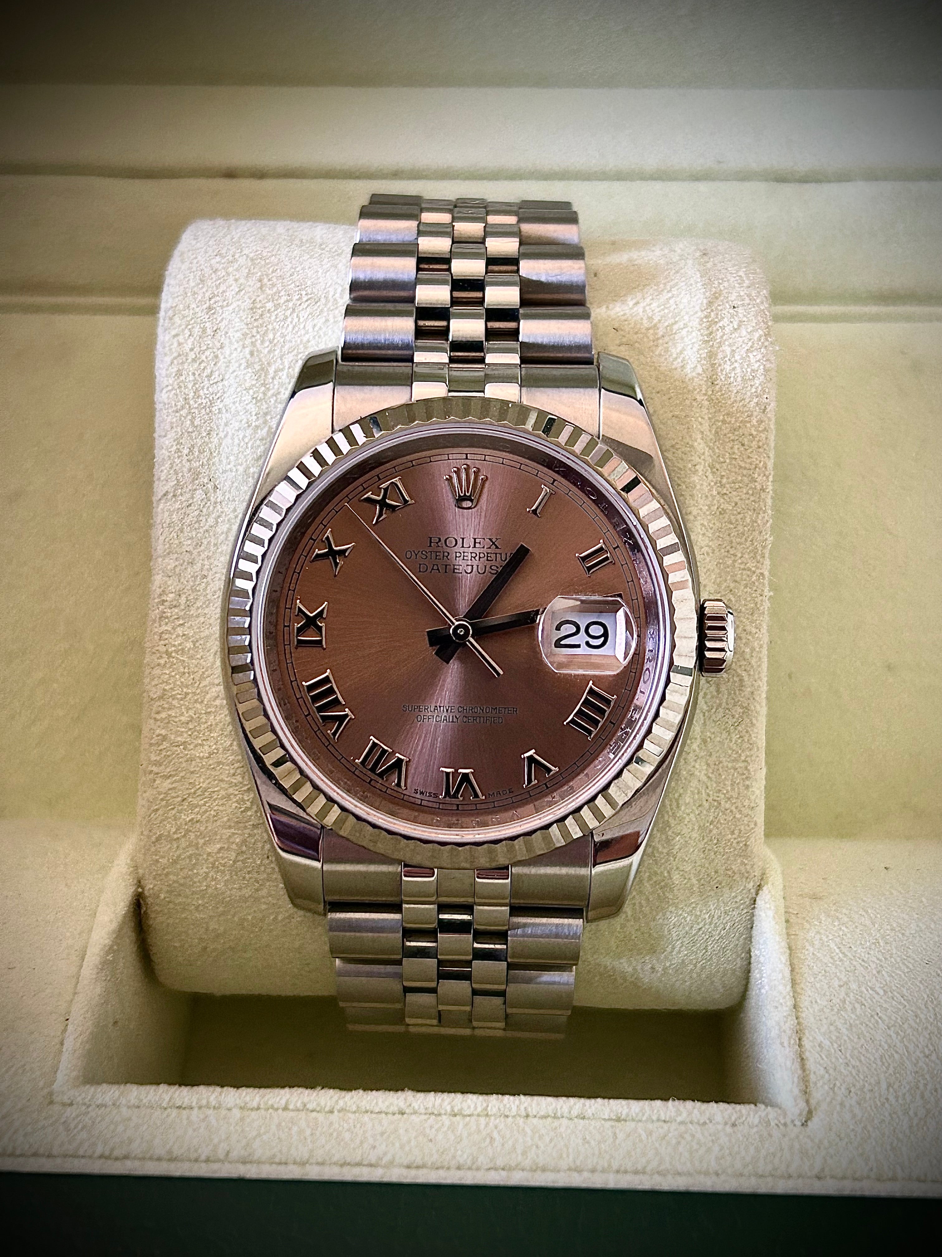 2011 ROLEX DATEJUST 36, 116234, SALMON  DIAL, FULL SET, INC GST