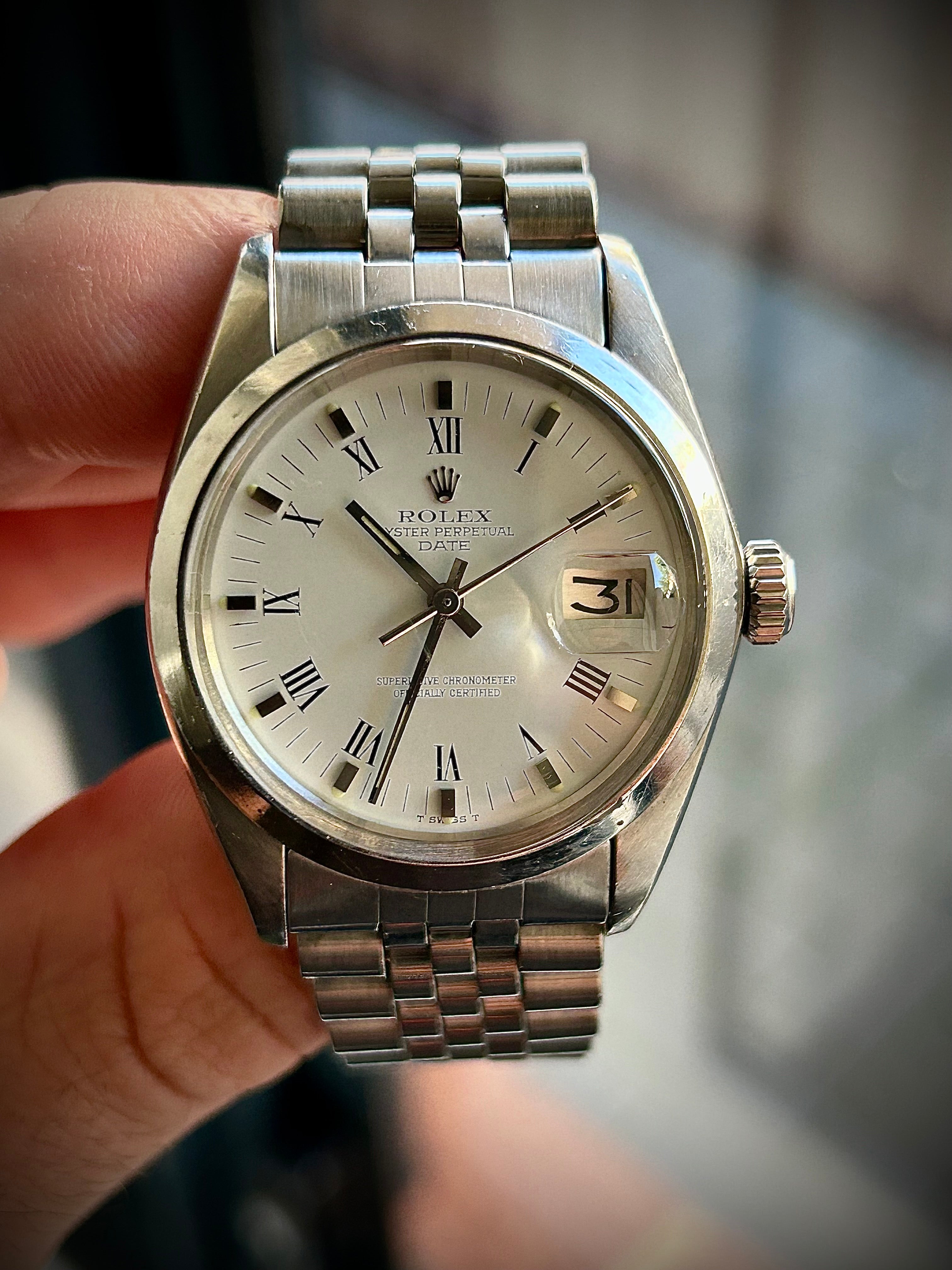 1981 ROLEX OYSTER PERPETUAL DATE, 1500, FULL SET, INC GST