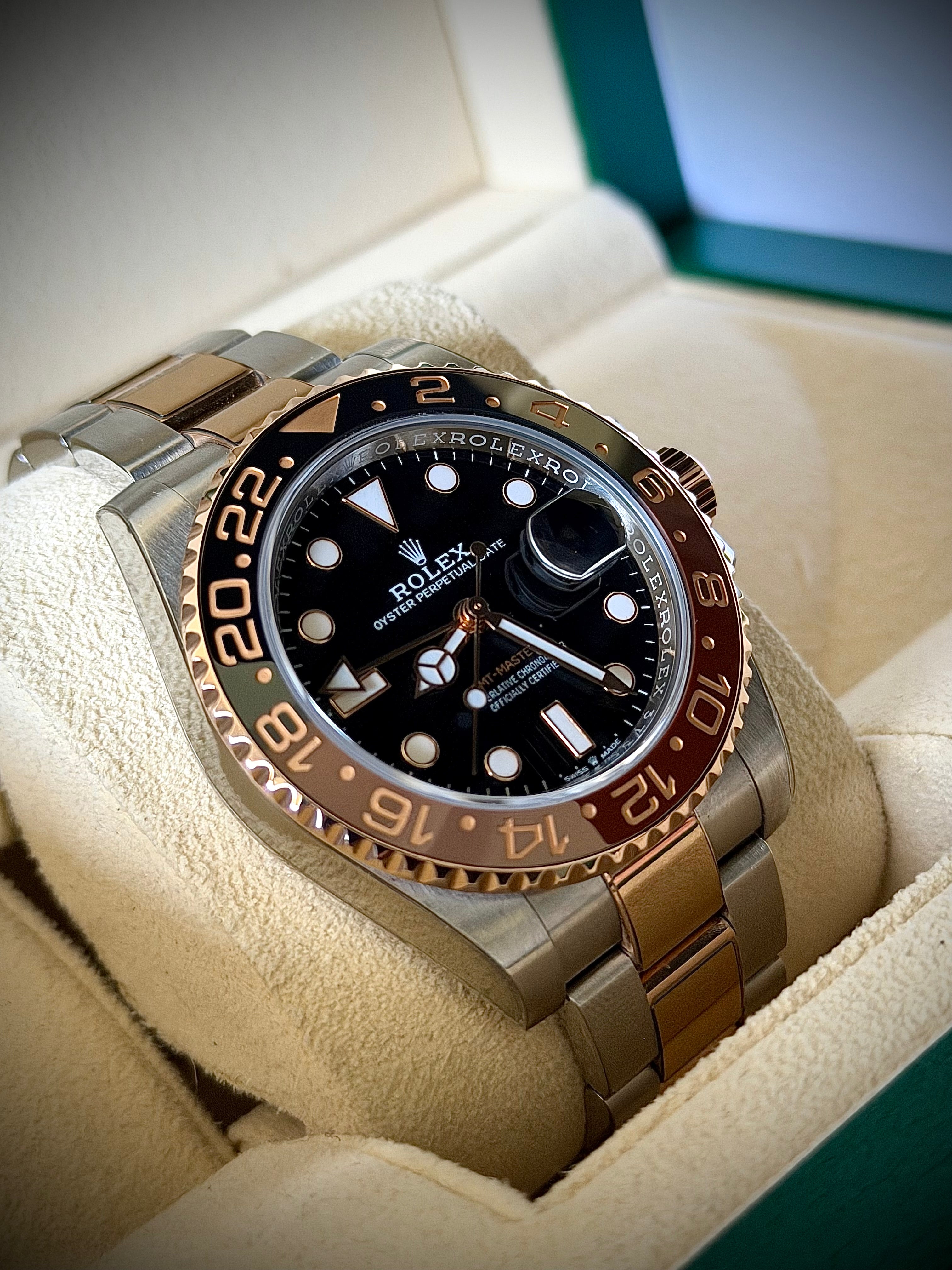 2018 ROLEX GMT MASTER II, ROOTBEER, 126711CHNR, FULL SET, INC GST