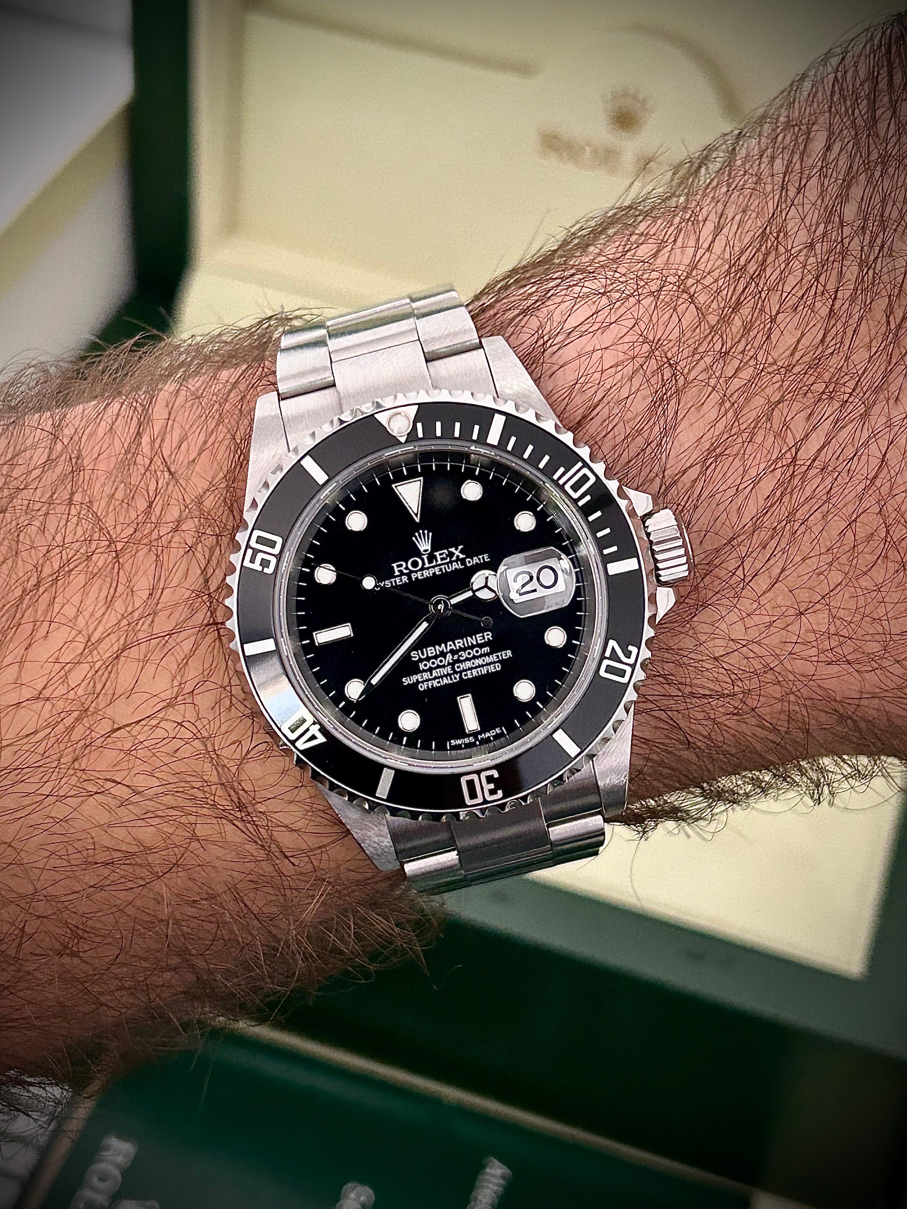 2007 ROLEX SUBMARINER DATE, NO HOLES, 16610, FULL SET, INC GST