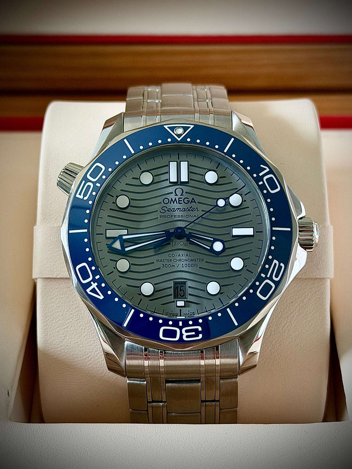 2026 OMEGA SEAMASTER DIVER 300M, 210.30.42.20.06.001, GREY DIAL, STEEL BRACELET, INC GST
