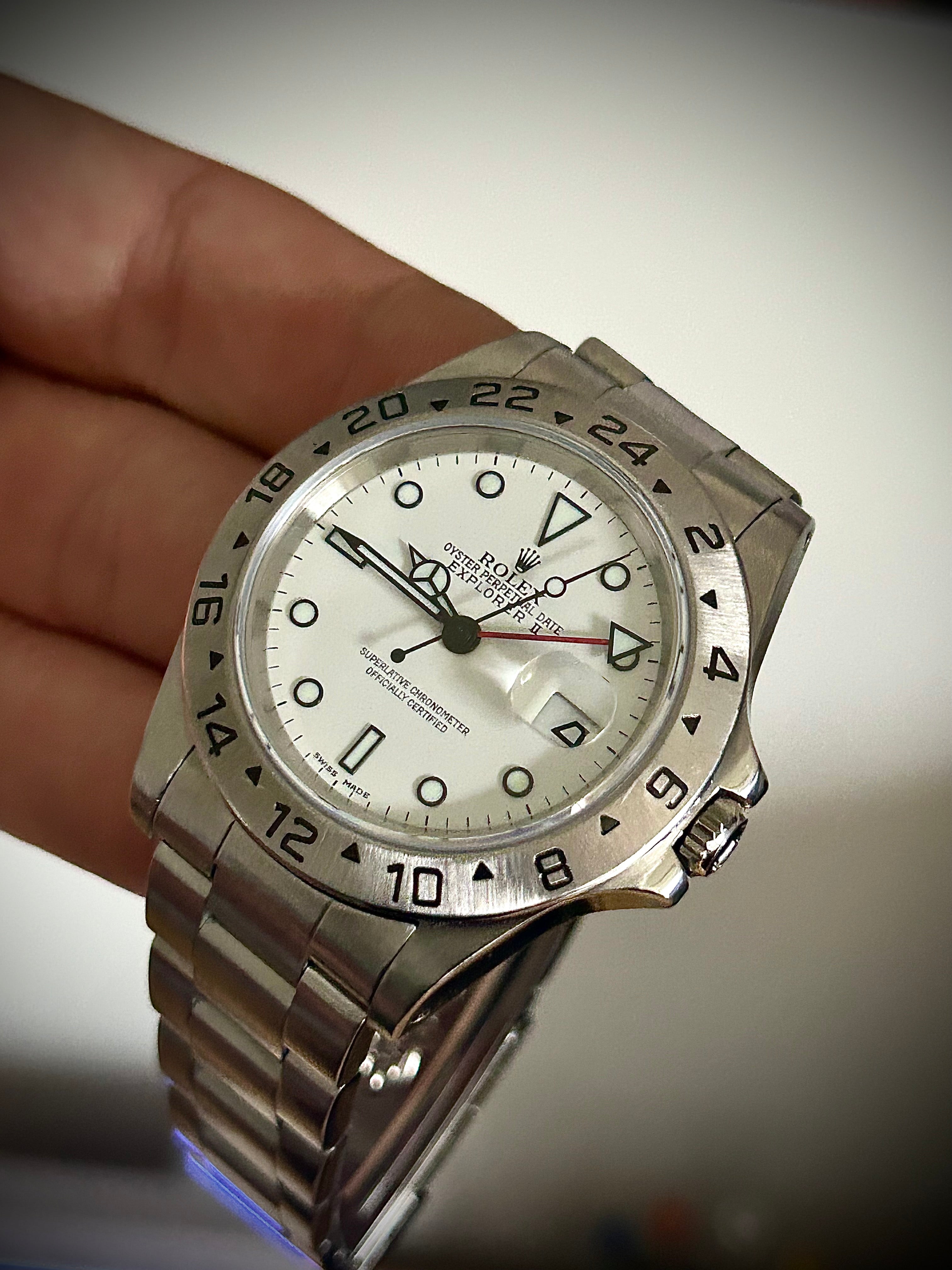 1999 ROLEX EXPLORER II “POLAR” 16570, WATCH AND SERVICE BOX WITH RSC INC GST