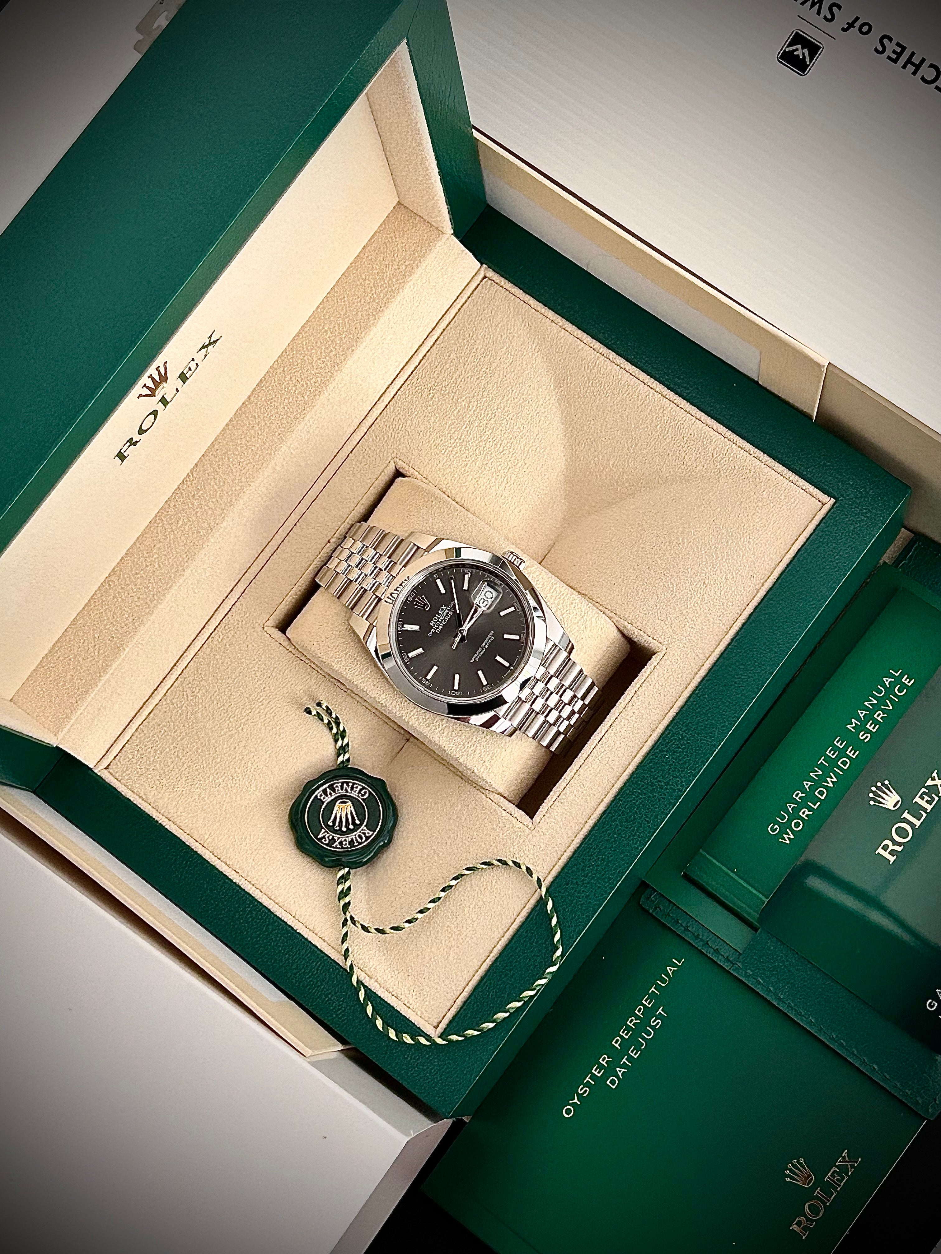 2024 ROLEX DATEJUST 41, SLATE DIAL, 126300, SMOOTH JUBILEE, FULL SET, INC GST