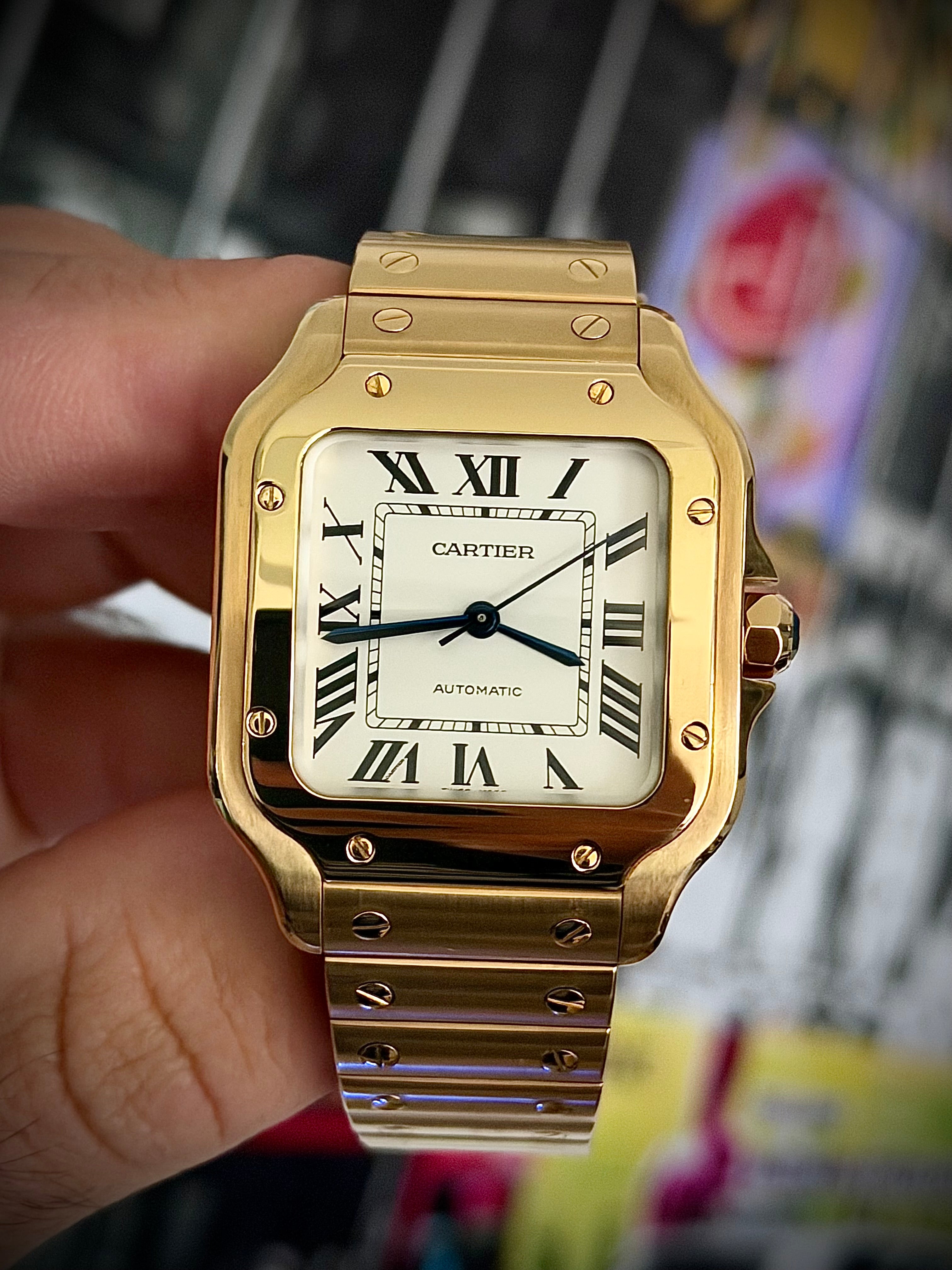 2025 CARTIER SANTOS DE CARTIER MEDIUM, WGSA0030, 18CT YELLOW GOLD, FULL SET, INC GST
