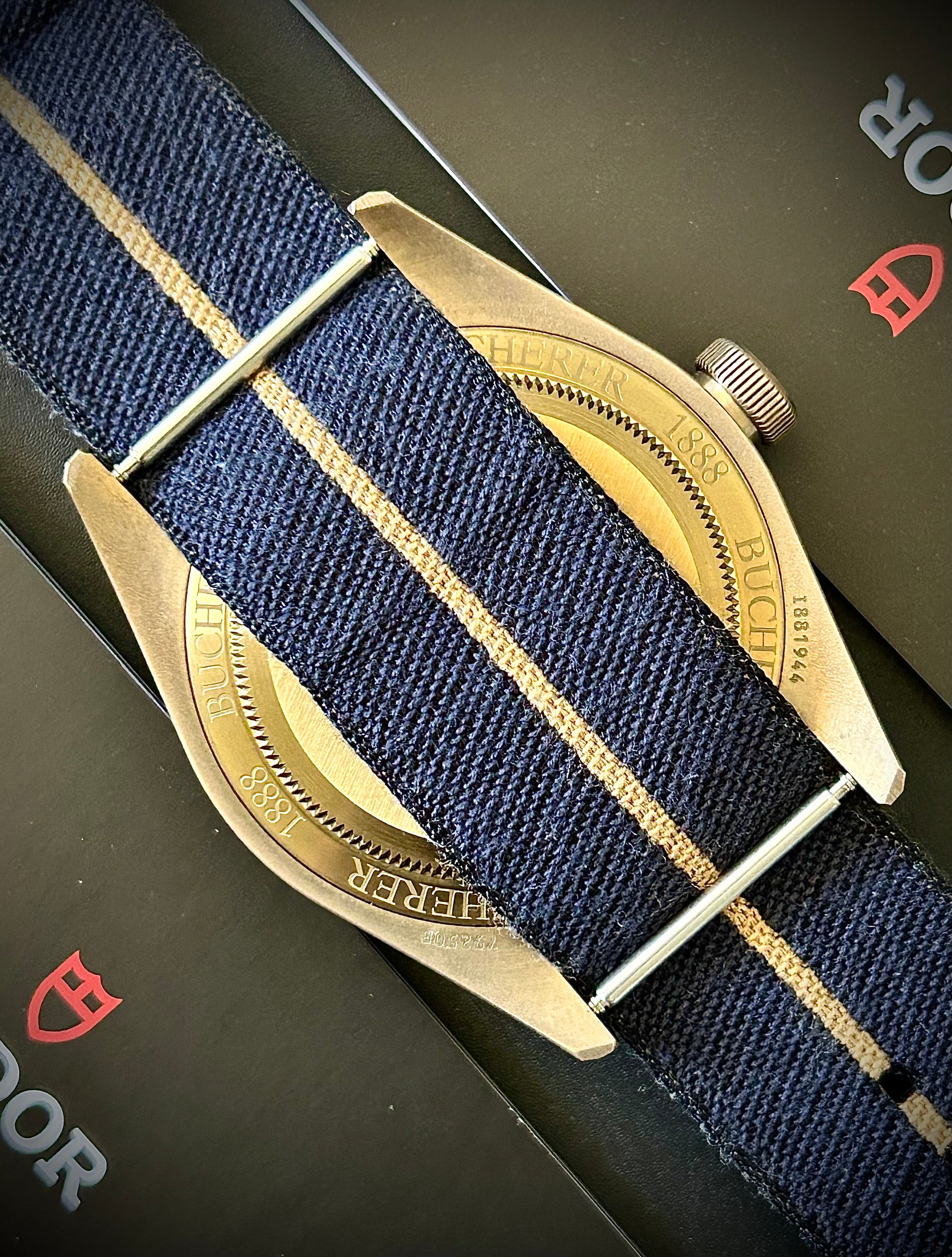 2018 TUDOR BLACK BAY BRONZE, BUCHERER BLUE, 79250BB, FULL SET, INC GST