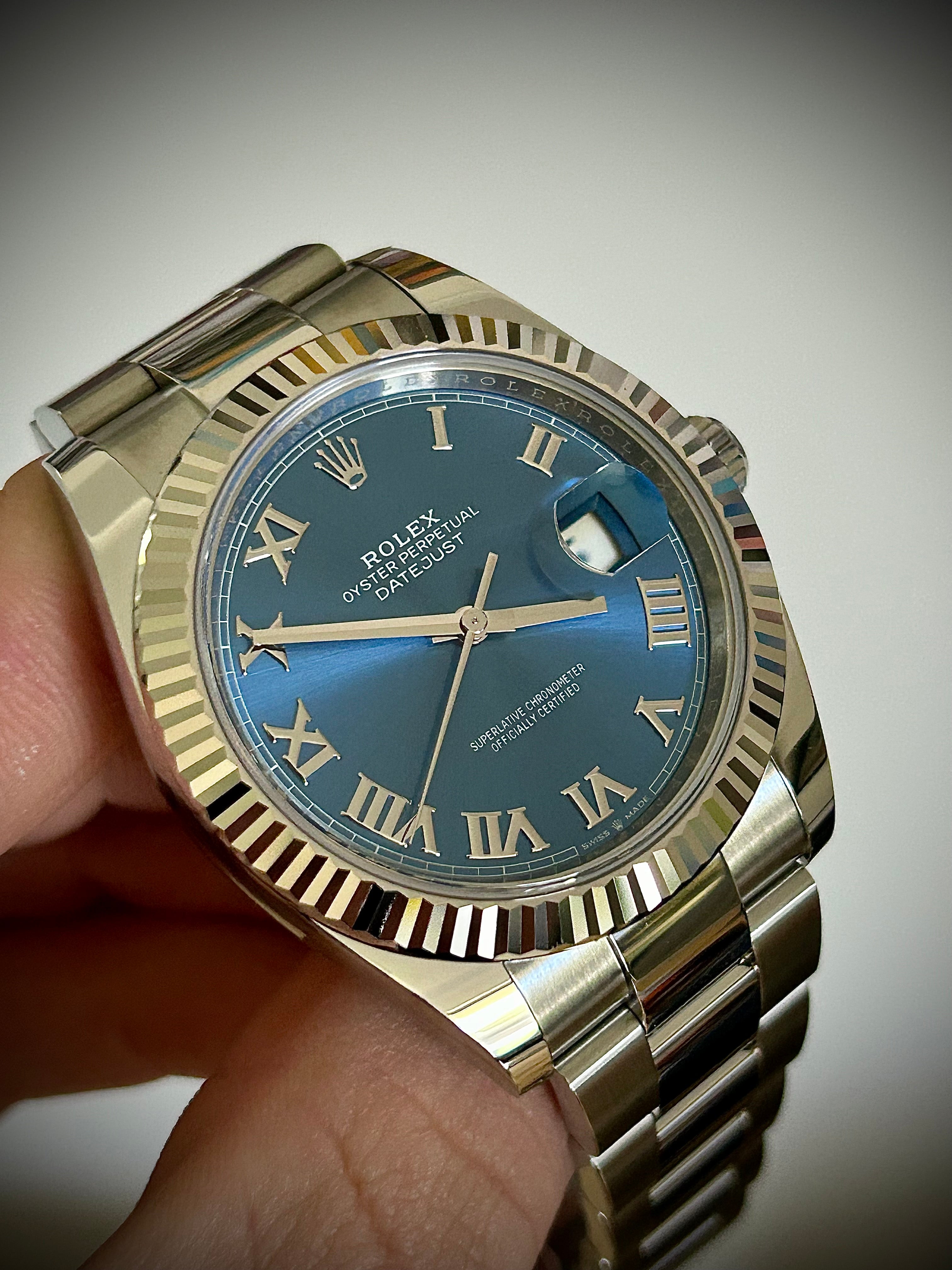 2022 ROLEX DATEJUST 41, AZZURO DIAL, 126334, FULL SET, INC GST