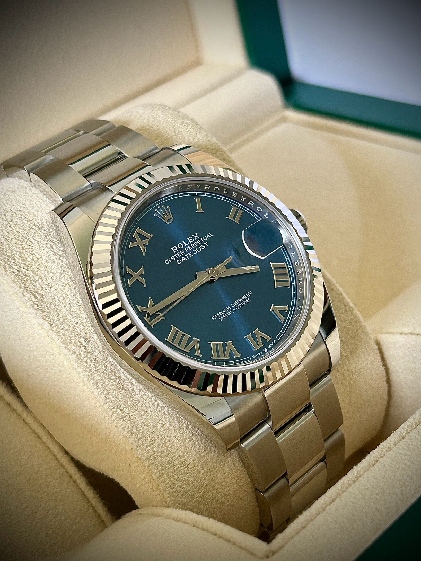 2022 ROLEX DATEJUST 41, AZZURO DIAL, 126334, FULL SET, INC GST