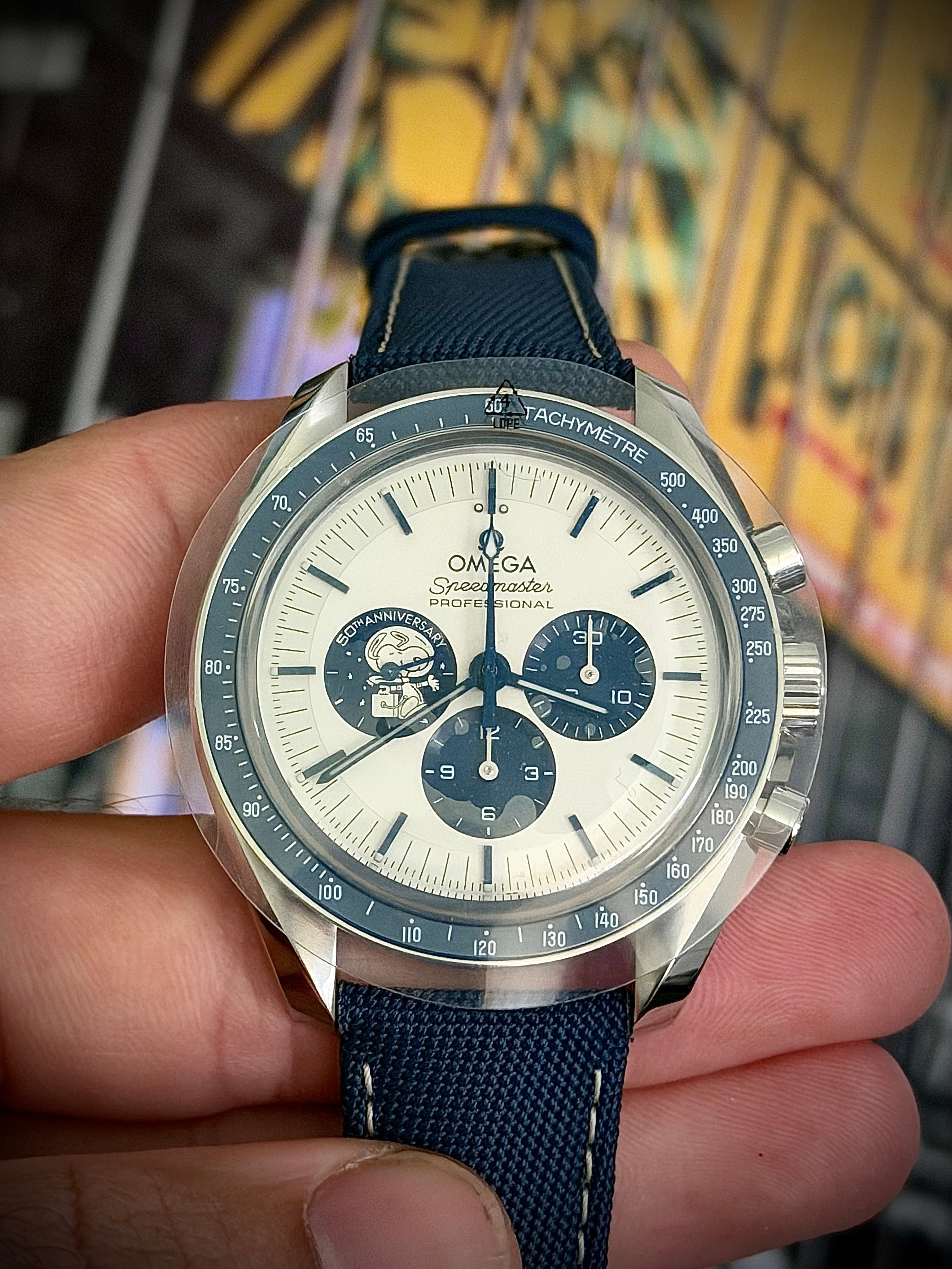 2026 OMEGA SPEEDMASTER SILVER SNOOPY AWARD 50TH ANNIVERSARY, BRAND NEW UNWORN, STICKERED, FULL SET, INC GST