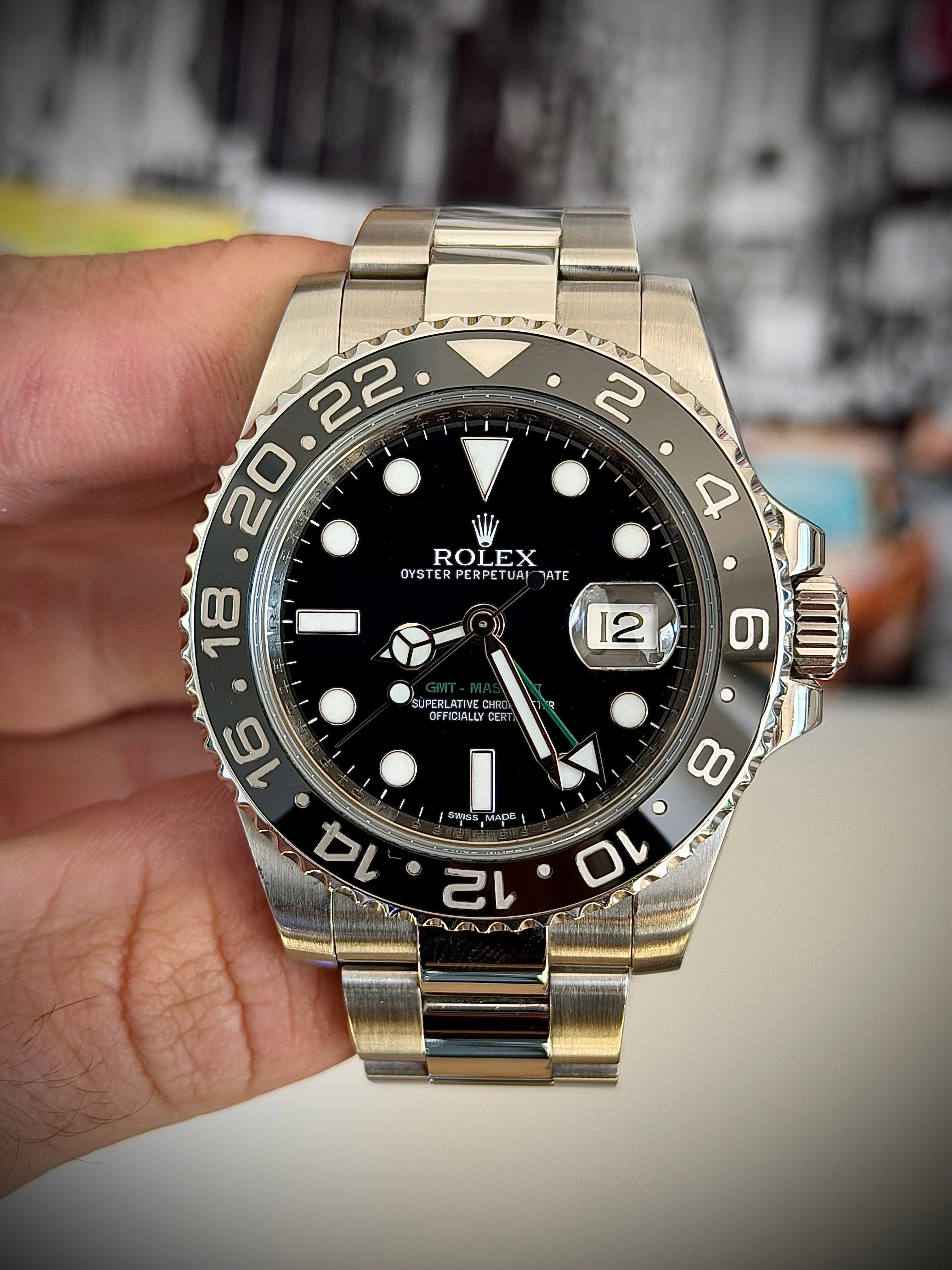 2012 ROLEX GMT MASTER II, 116710LN, FULL SET, INC GST