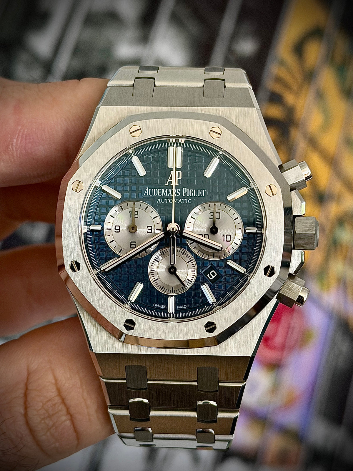 2020 AUDEMARS PIGUET ROYAL OAK SELFWINDING CHRONOGRAPH, 26331ST.OO.1220ST.01, BLUE DIAL, FULL SET, INC GST