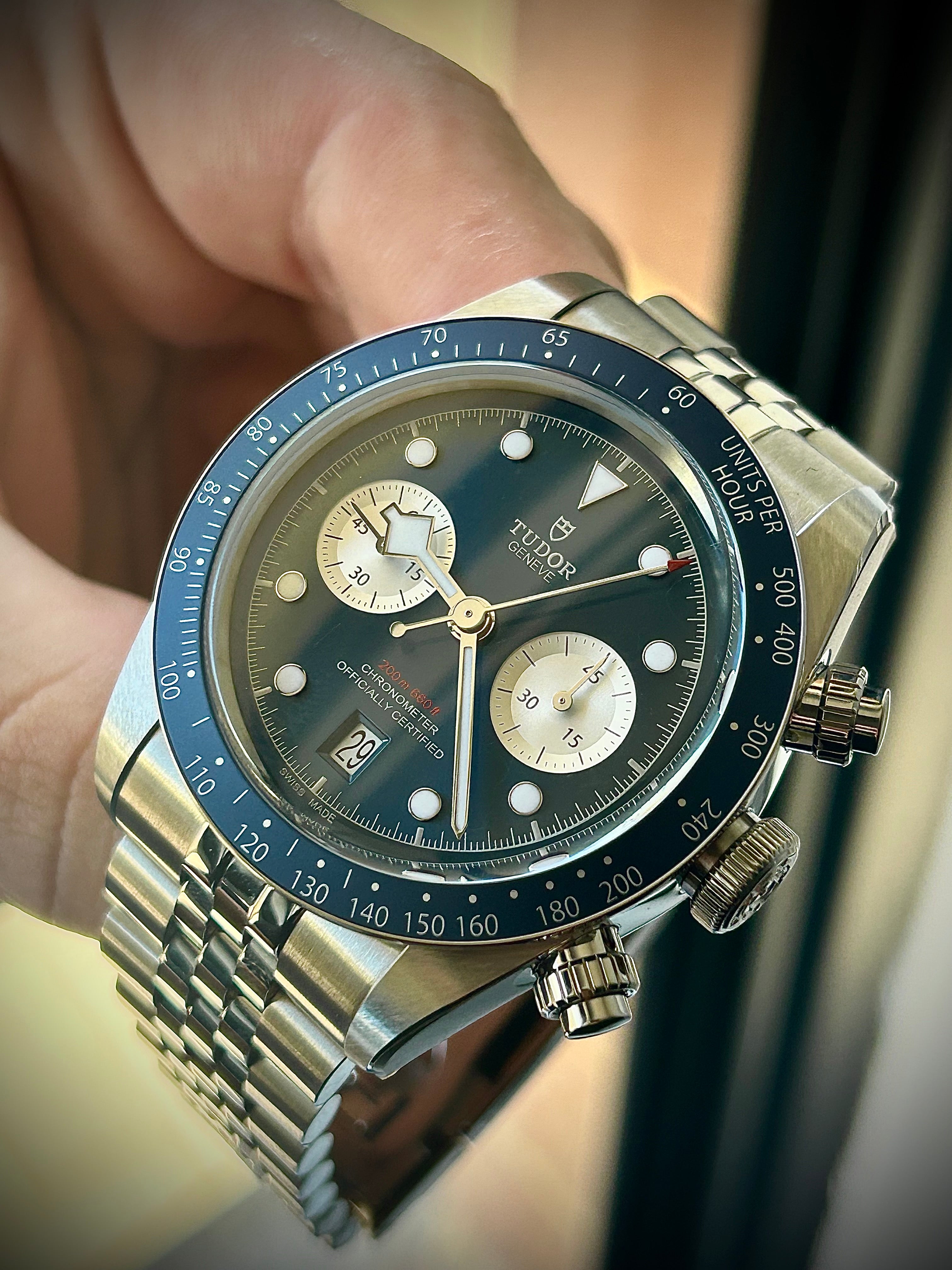 2024 TUDOR BLACK CHRONO BLUE BOUTIQUE EDITION, FULL SET, INC GST