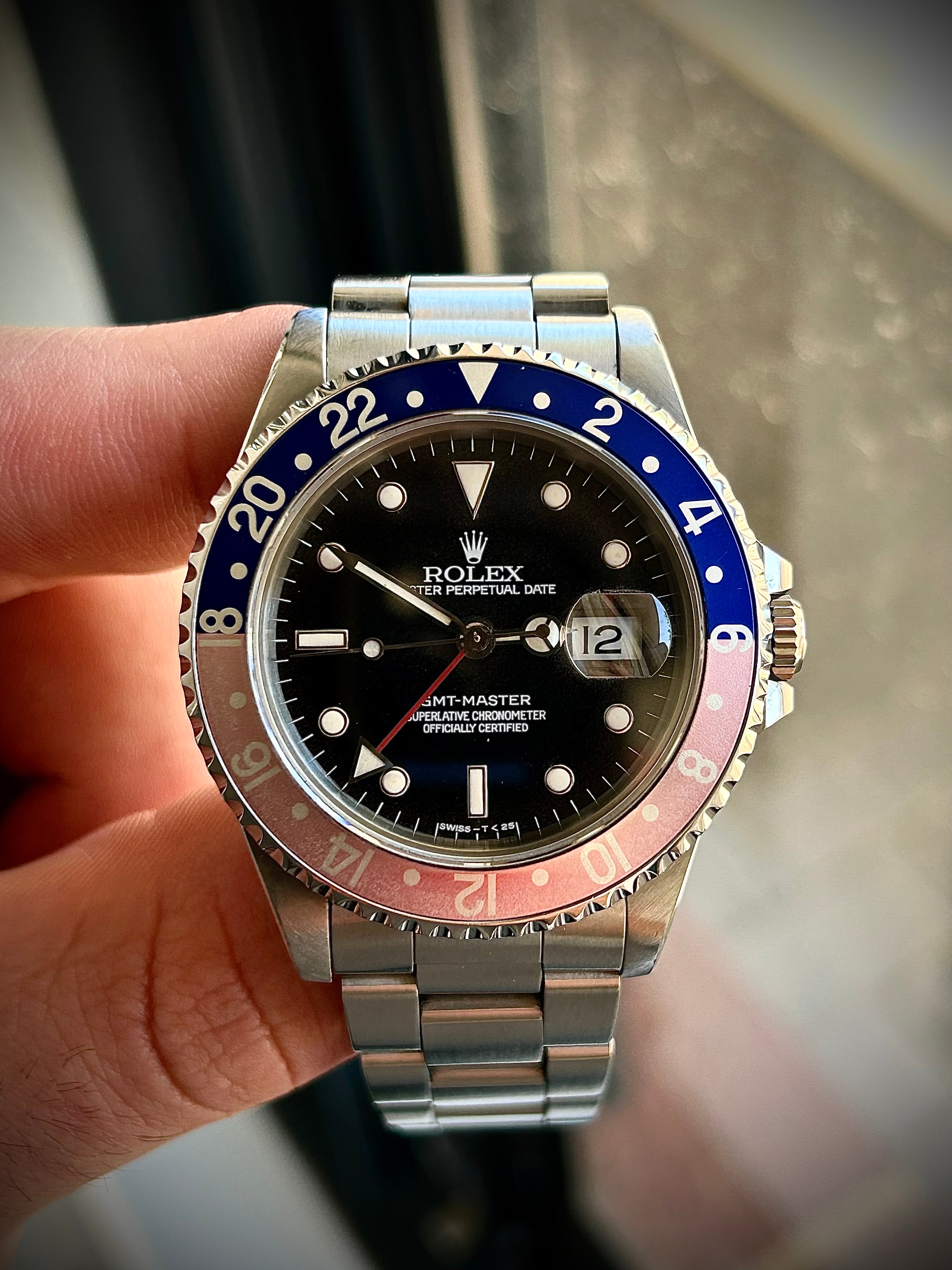 1991 ROLEX GMT MASTER, FADED PEPSI, 16700, WATCH AND BOX INC GST