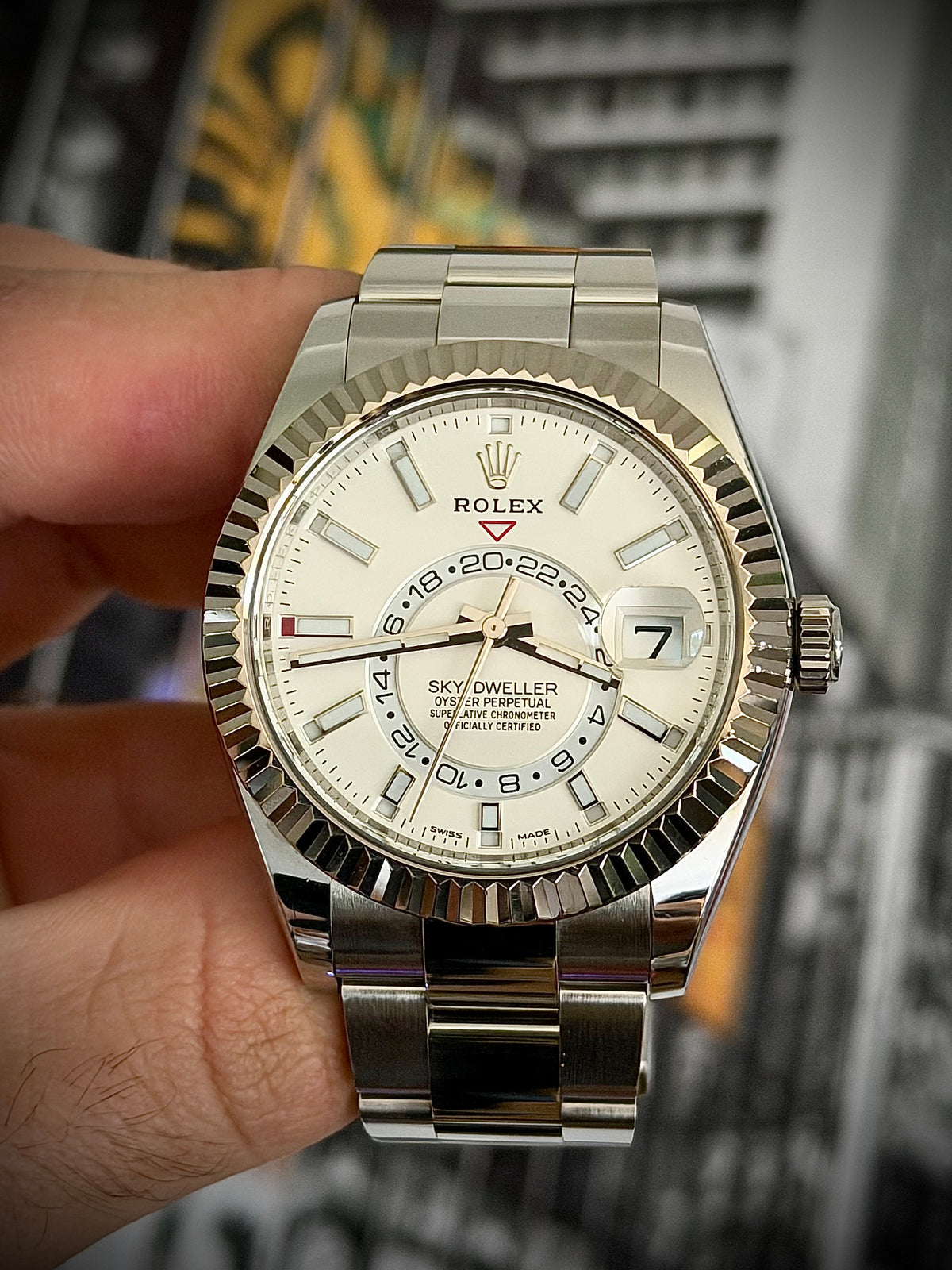 2021 ROLEX SKY-DWELLER, 326934, WHITE DIAL, OYSTER BRACELET, BOX AND PAPERS, INC GST