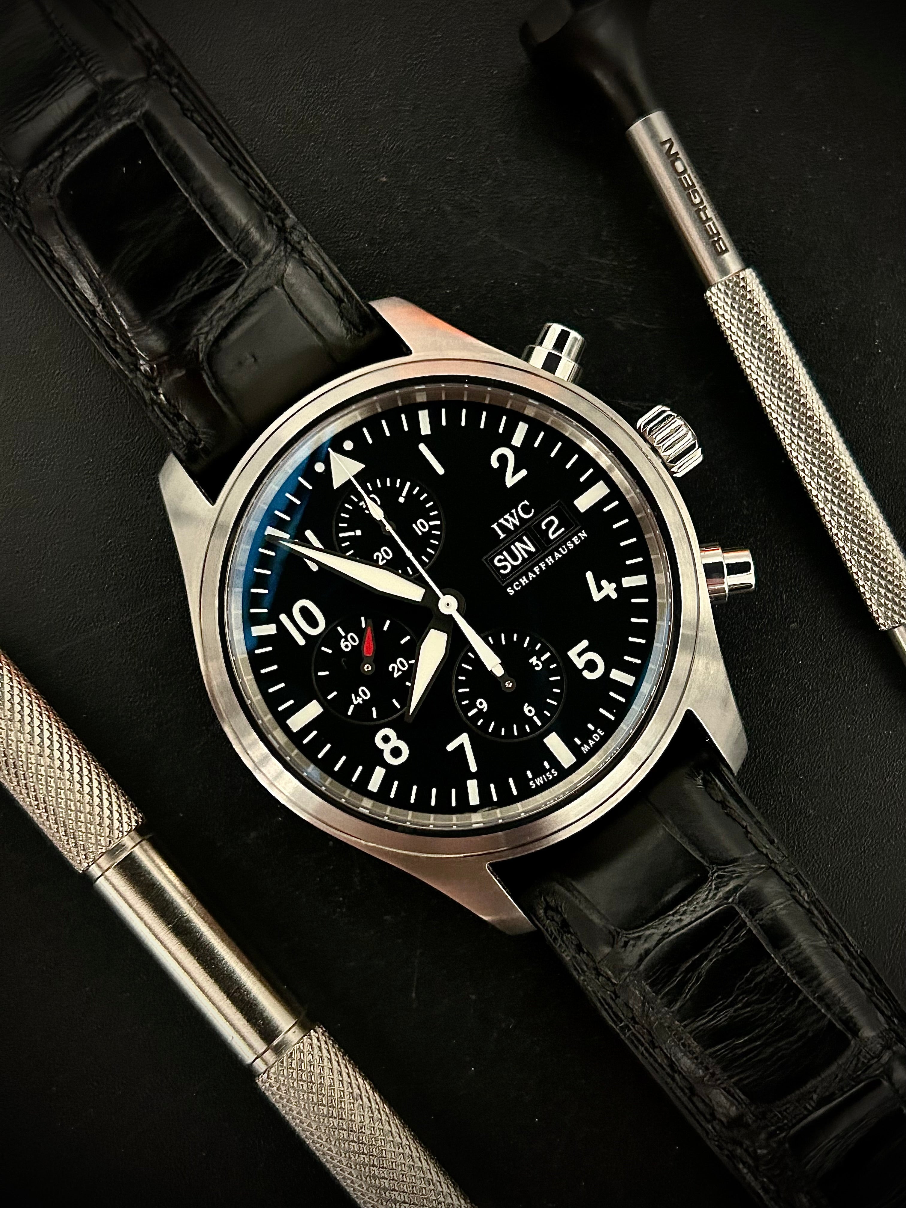 IWC PILOTS CHRONOGRAPH, 371701, WATCH ONLY