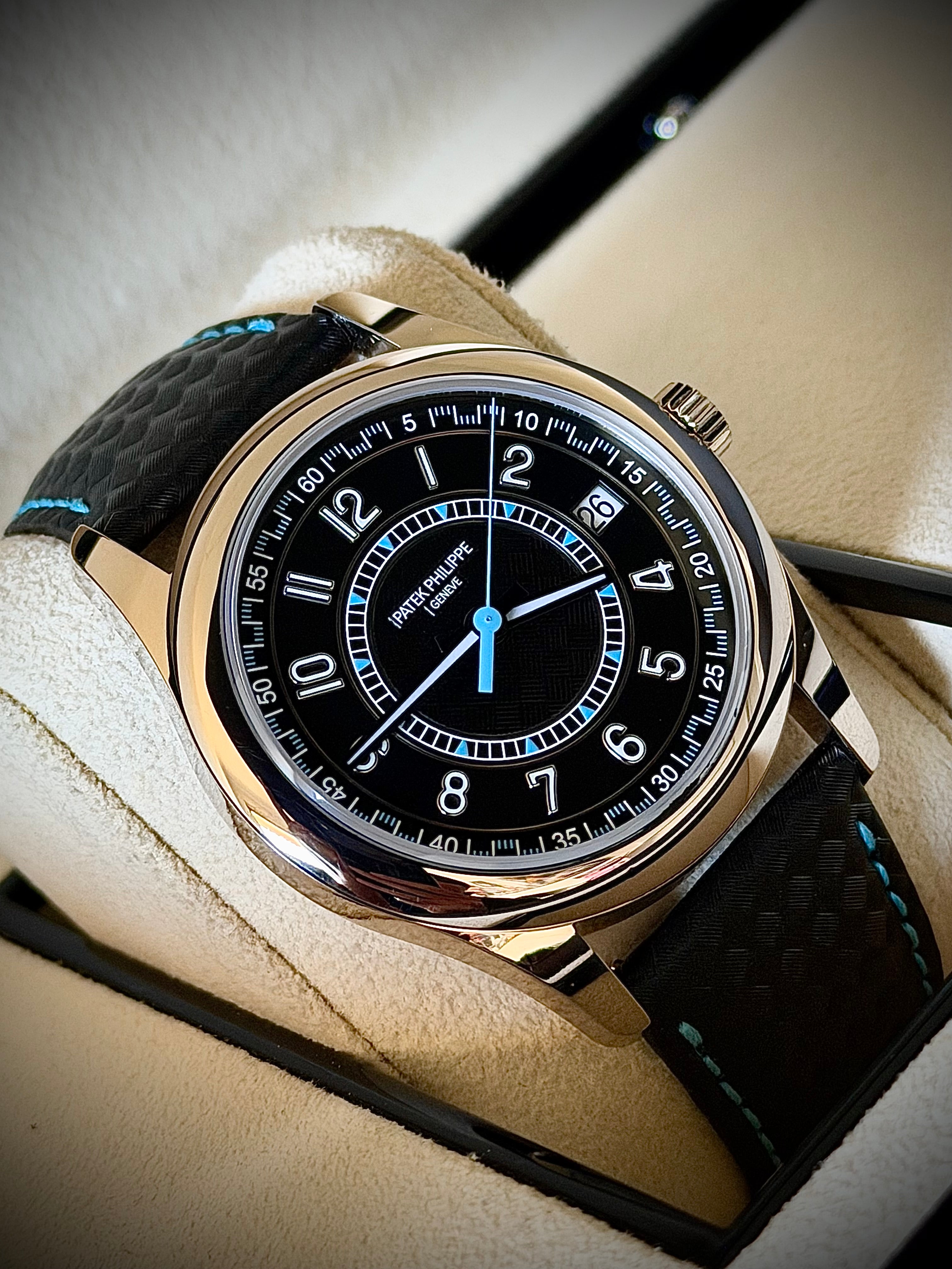 2024 PATEK PHILIPPE CALATRAVA, 6007G-011, BLACK & BLUE, FULL SET, INC GST