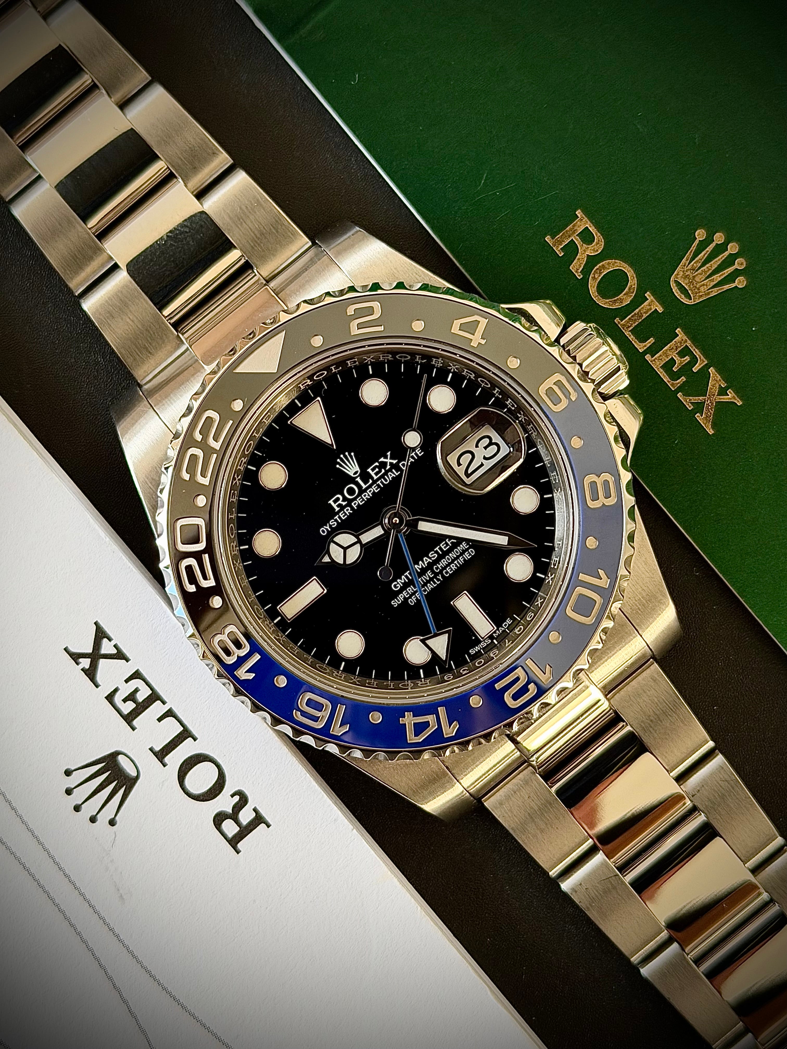 2016 ROLEX GMT MASTER II, BATMAN, 116710BLNR, FULL SET, INC GST