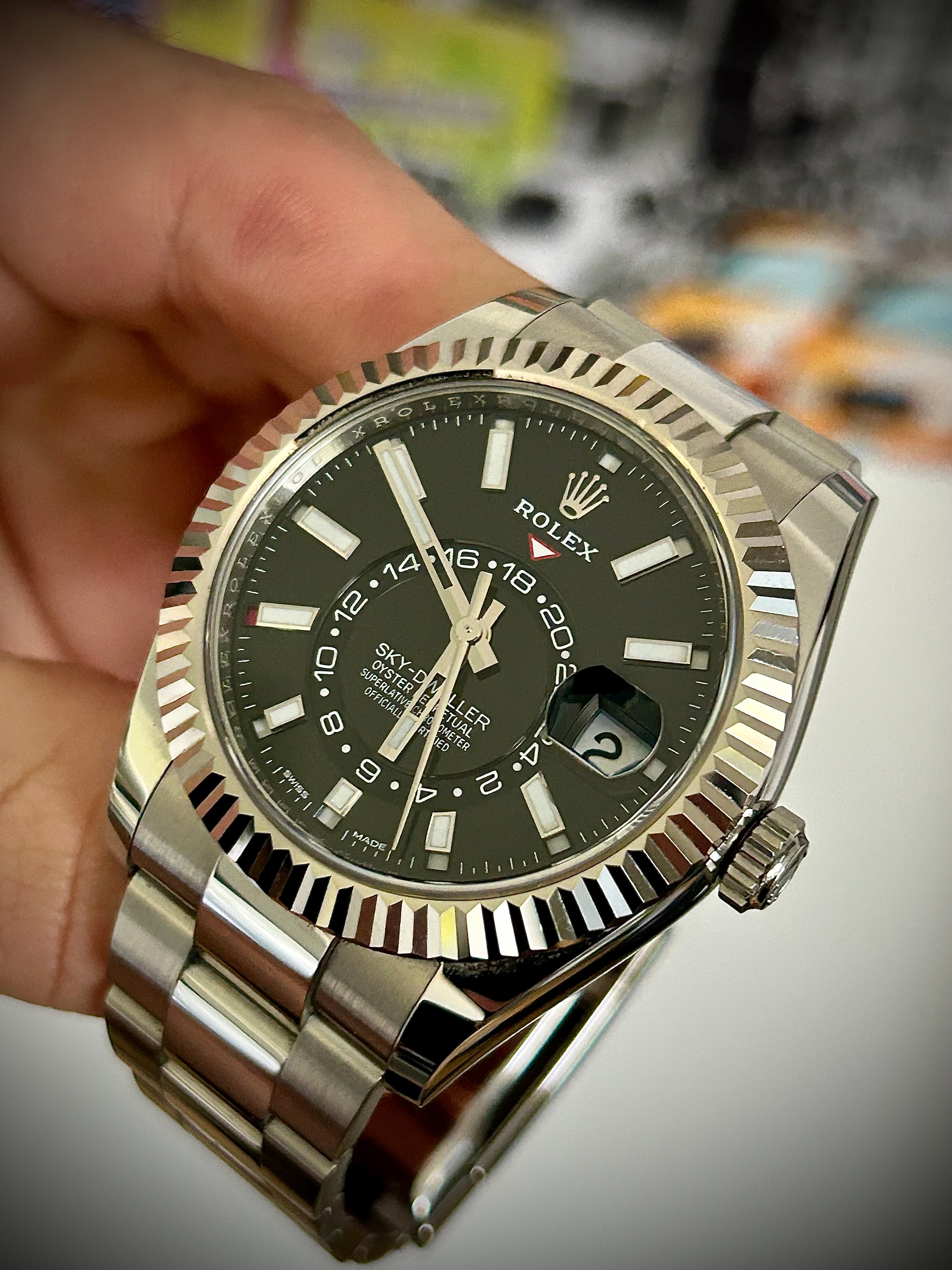 2022 ROLEX SKY DWELLER, BLACK DIAL, OYSTER, 326934, FULL SET, INC GST