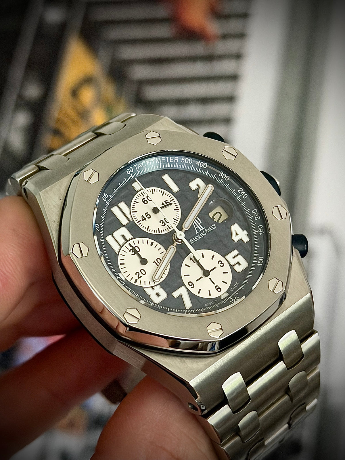 2010 AUDEMARS PIGUET ROYAL OAK OFFSHORE CHRONOGRAPH, 25721ST.OO.1000ST.09.A, BLUE DIAL, FULL SET, INC GST