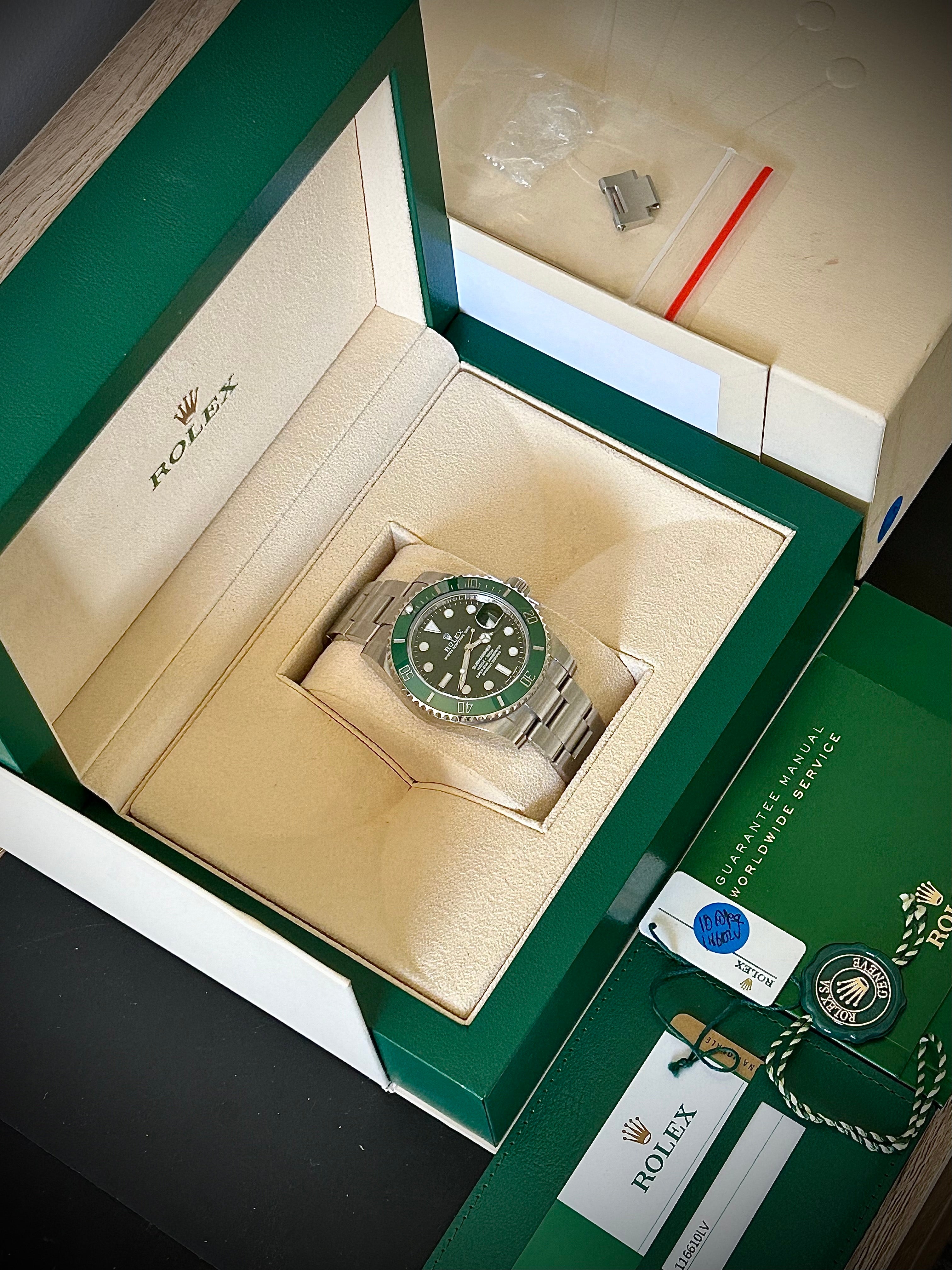 2018 ROLEX SUBMARINER DATE 116610LV, HULK, FULL SET, INC GST