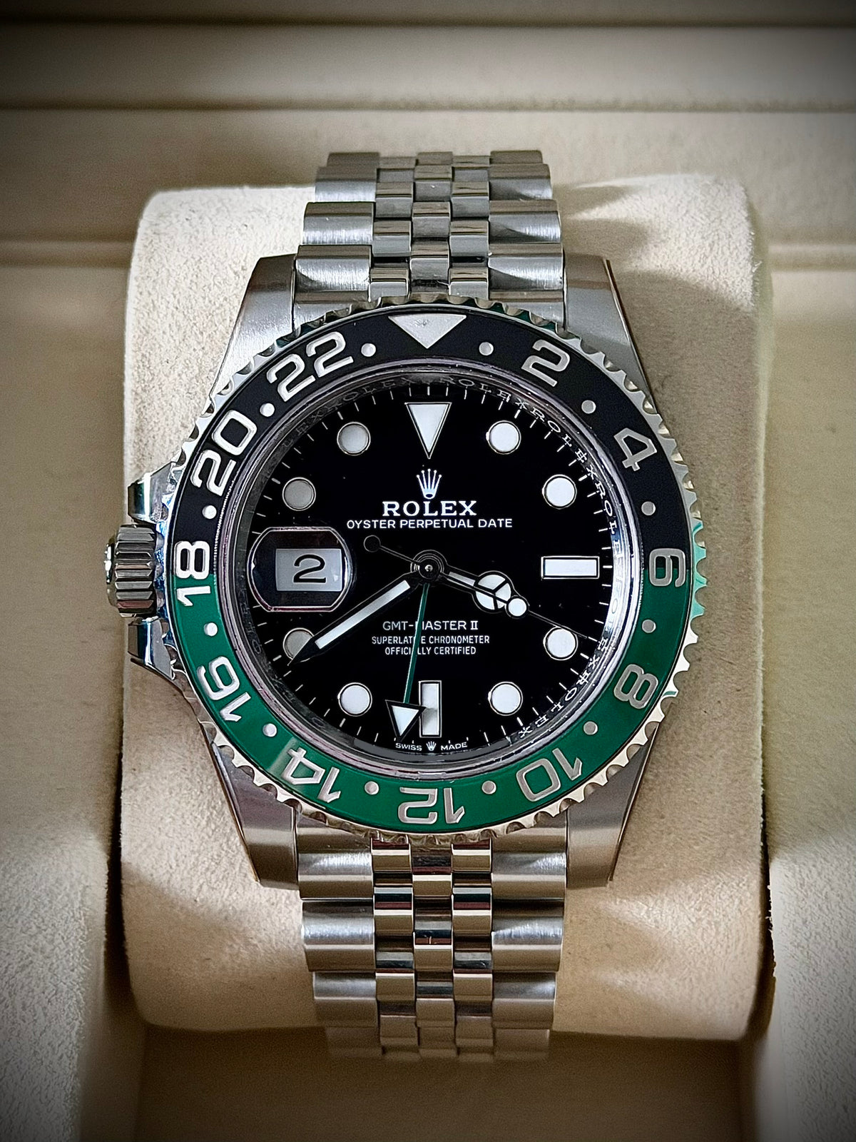 2025 ROLEX GMT-MASTER II “SPRITE”, 126720VTNR, JUBILEE BRACELET, FULL SET, EXCELLENT CONDITION, INC GST