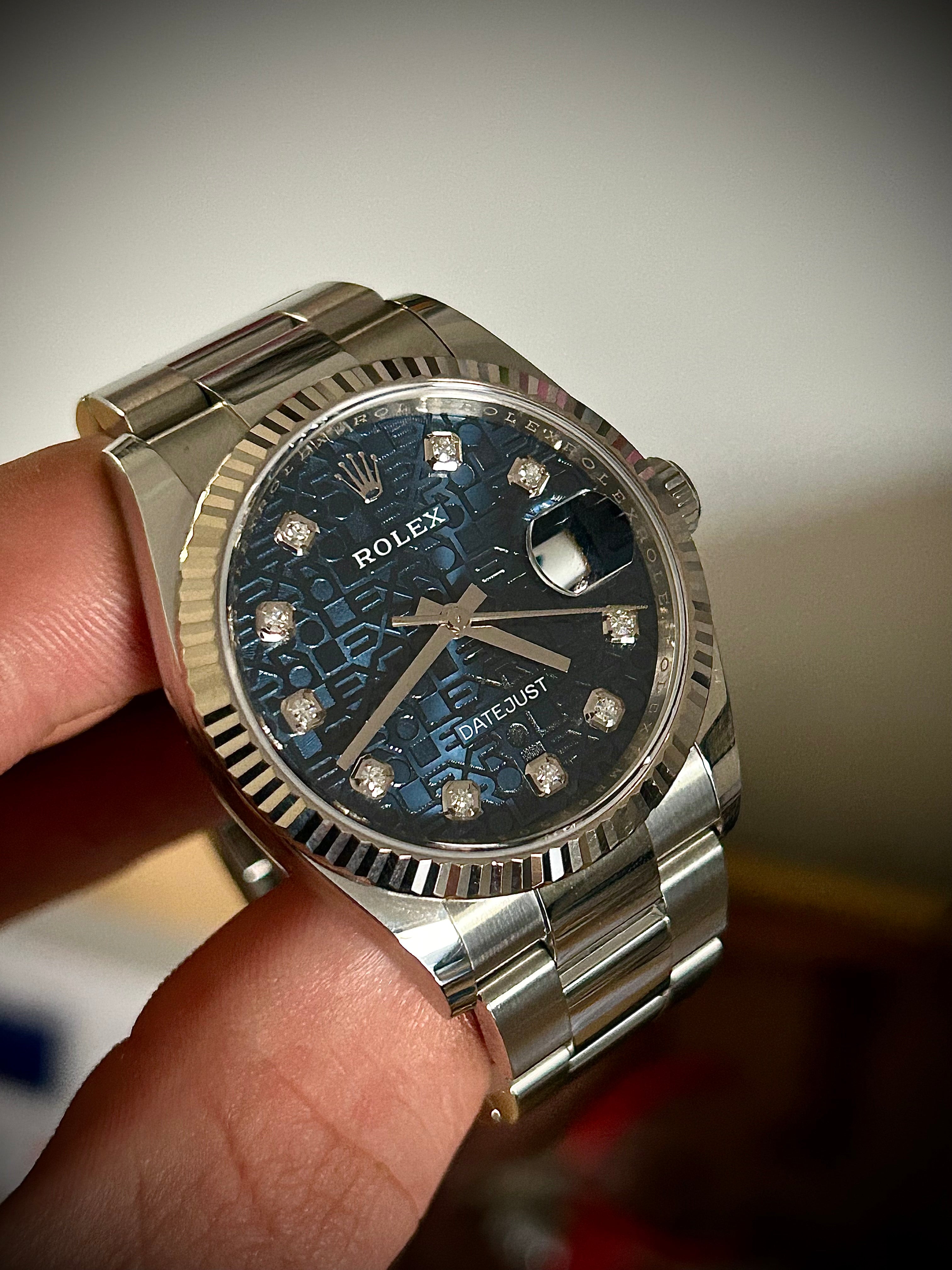 2020 ROLEX DATEJUST 36, 126234, BLUE DIAMOND COMPUTER DIAL, FULL SET, INC GST